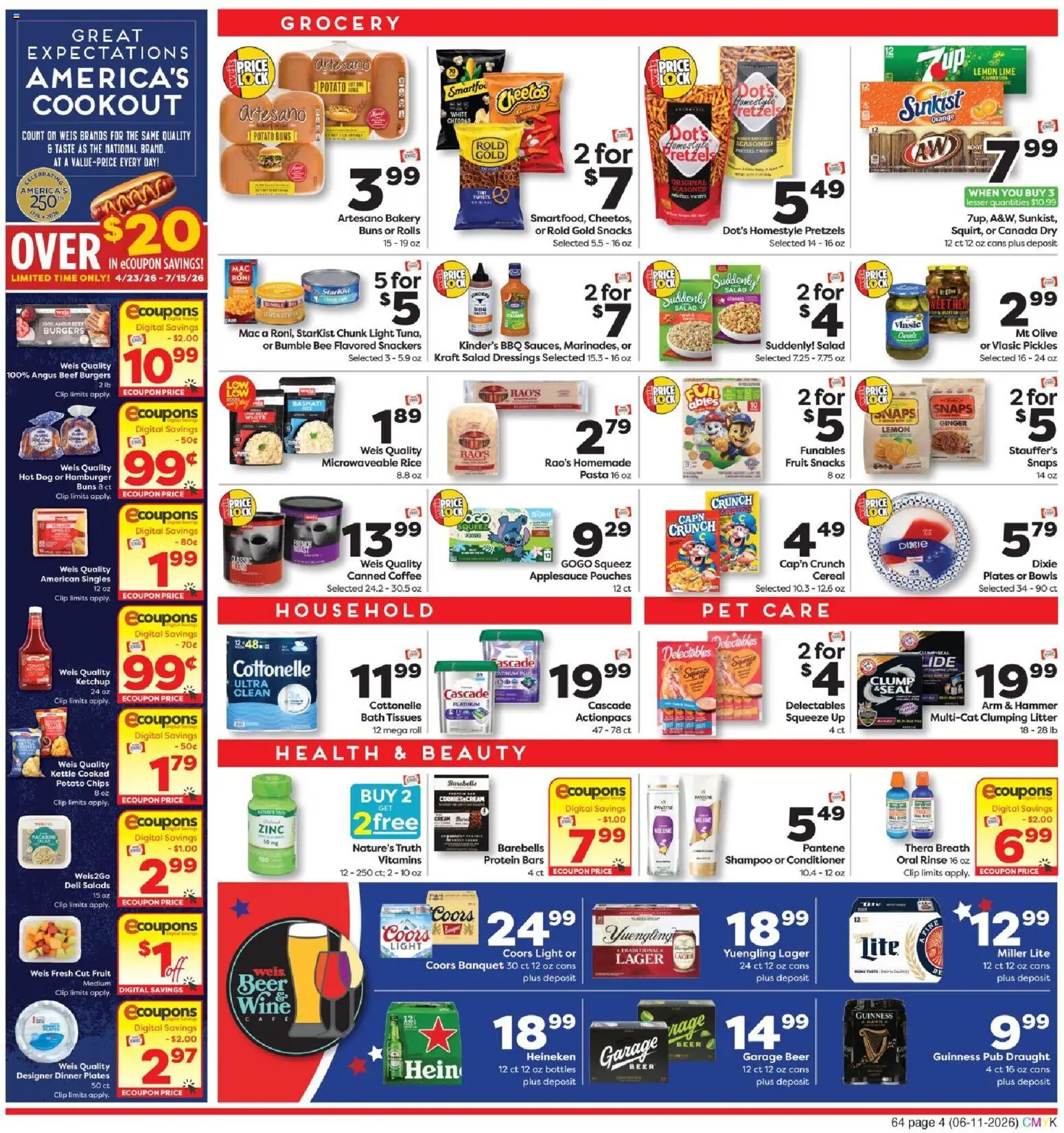 Weis Weekly Circular - NY - valid from 11.06.2026 | Page: 4 | Products: Bakery, Beer, Cream, Kettle