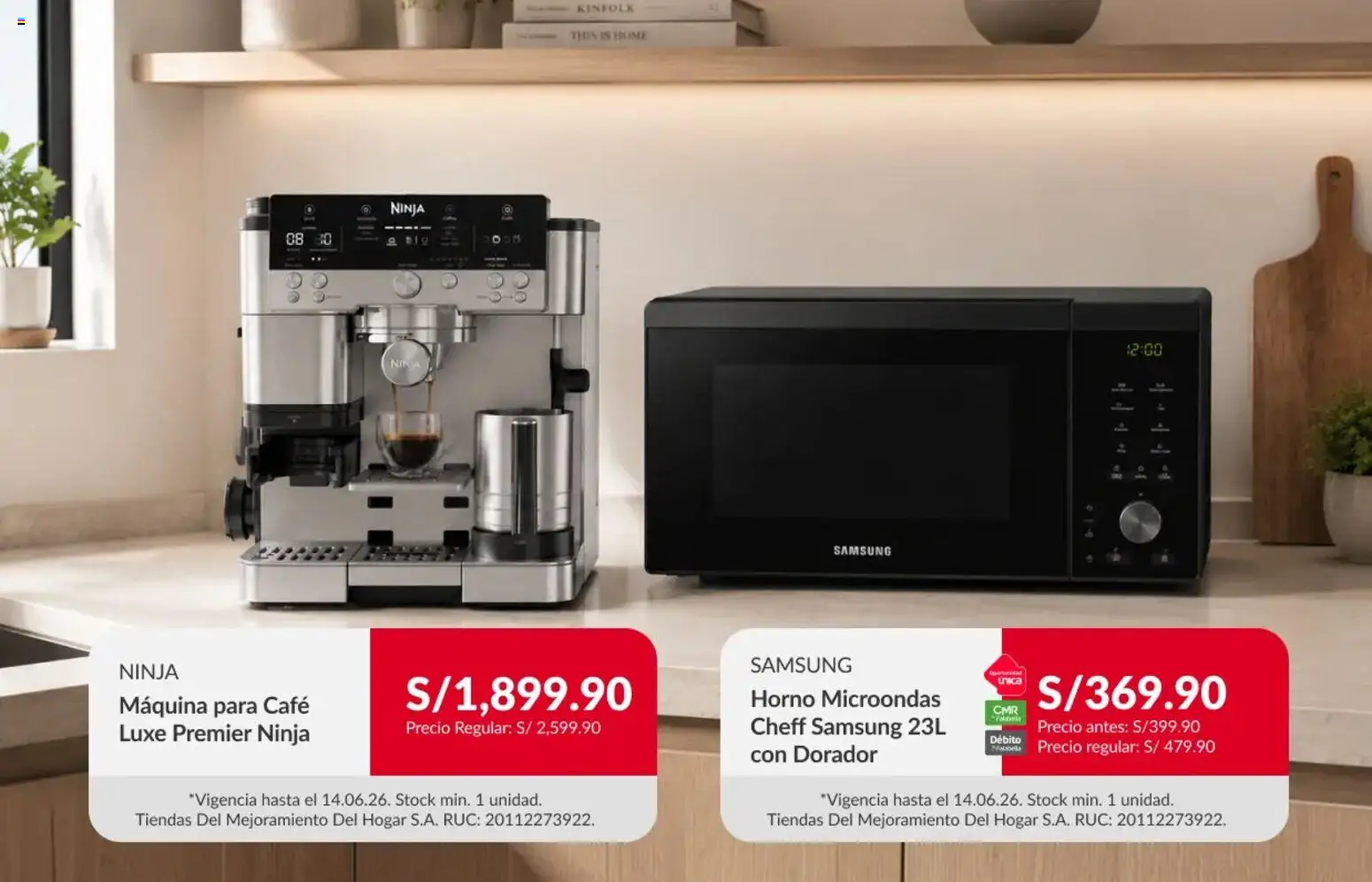 Catálogo Sodimac válido desde 08.06.2026 | Página: 5 | Productos: Café, Horno, Horno microondas
