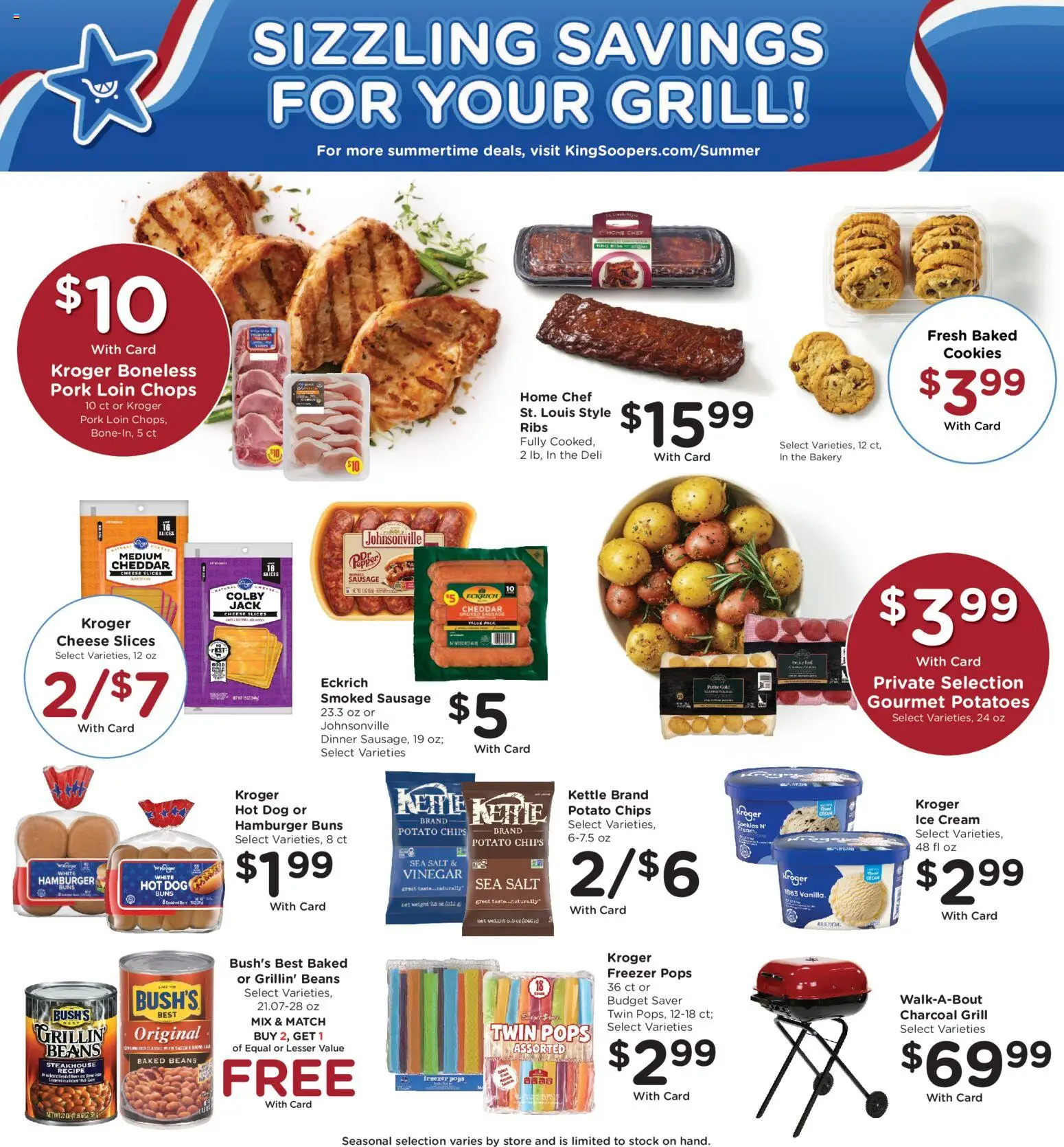 King Soopers Weekly Ad - valid from 08/19/2026 | Page: 7 | Products: White vinegar, Charcoal, Hamburger, Ice cream