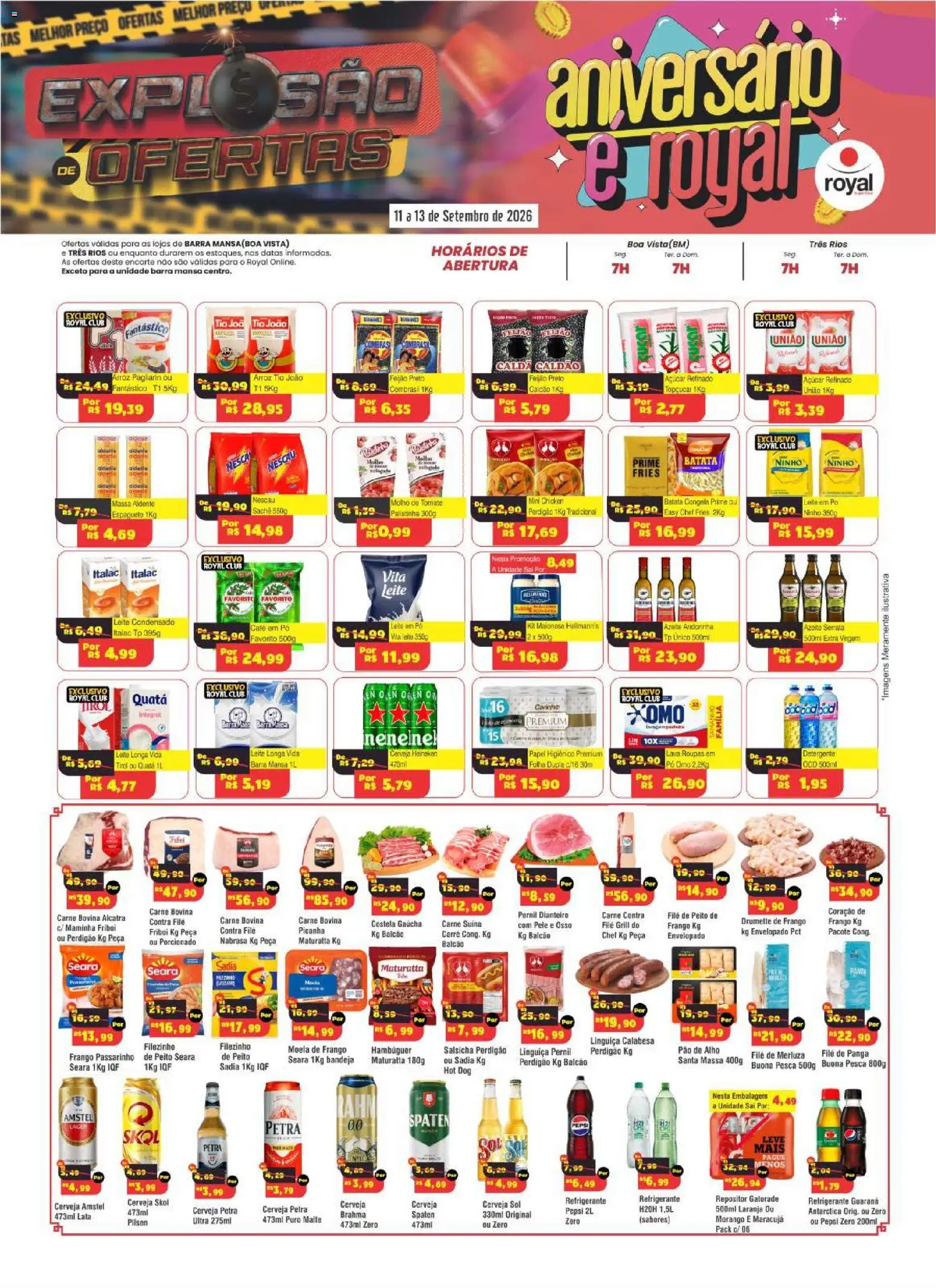Royal Supermercados Folheto - válido de 11/09/2026 | Página: 1 | Produtos: Leite longa vida, Nescau, Frango, Leite condensado