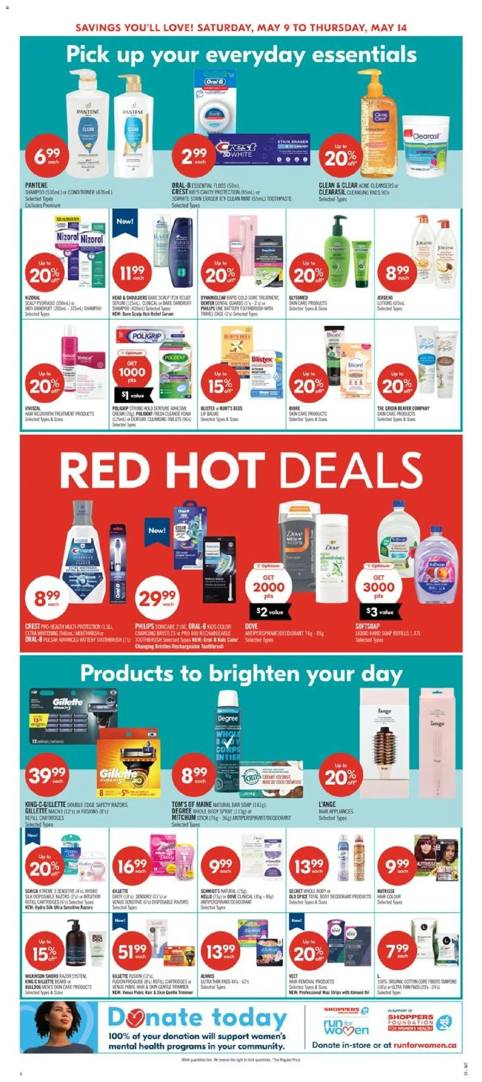 Shoppers flyer valid from 08.05.2026 | Page: 5 | Products: Cream, Shampoo, Conditioner, Toothpaste