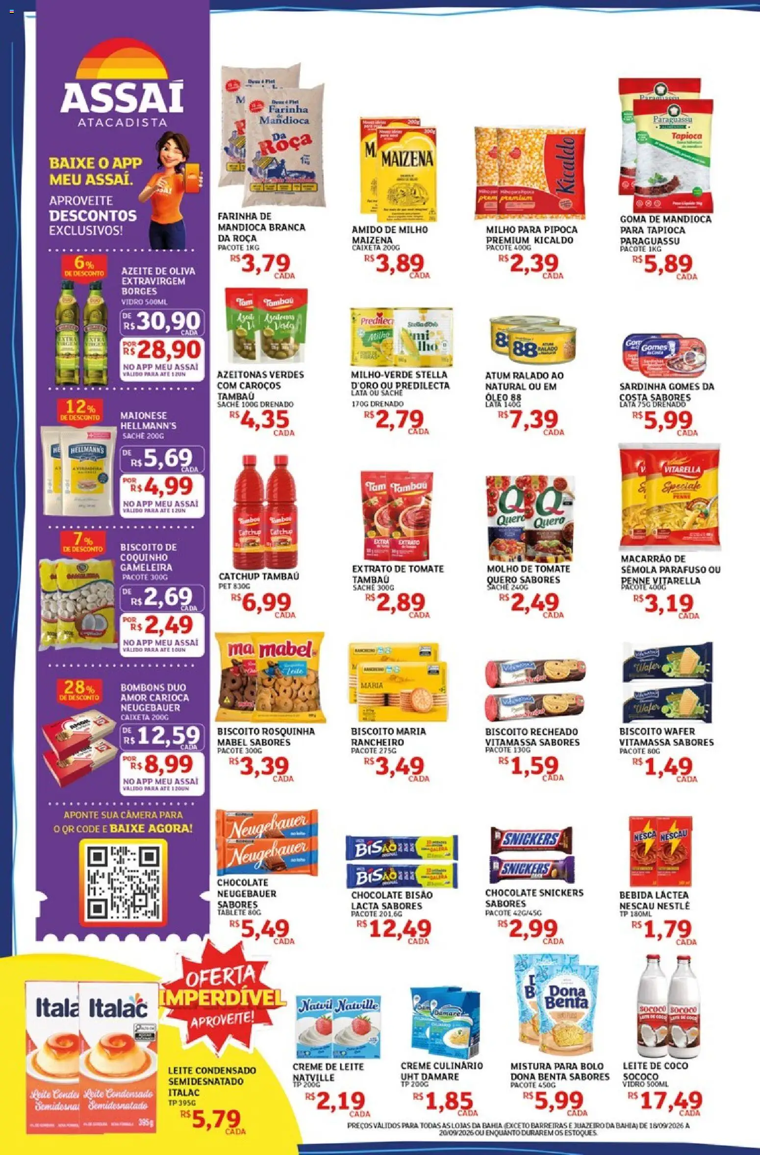 Assaí Atacadista Folheto - válido de 18/09/2026 | Página: 2 | Produtos: Bolo, Bebida, Creme de leite, Mistura para bolo