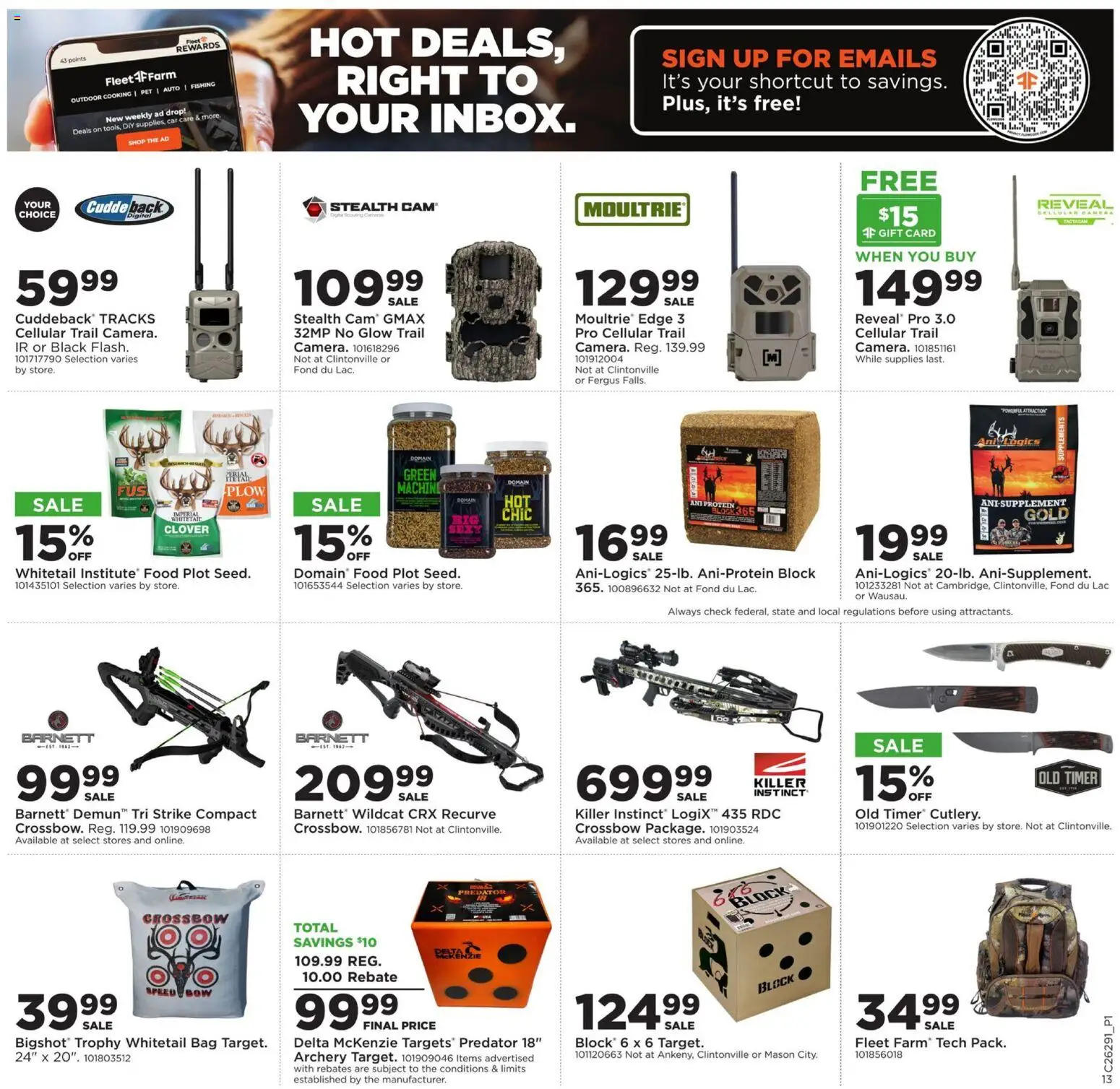 Mills Fleet Farm Weekly Ad - valid from 07/13/2026 | Page: 17 | Products: Crossbow, Camera, Bag, Archery