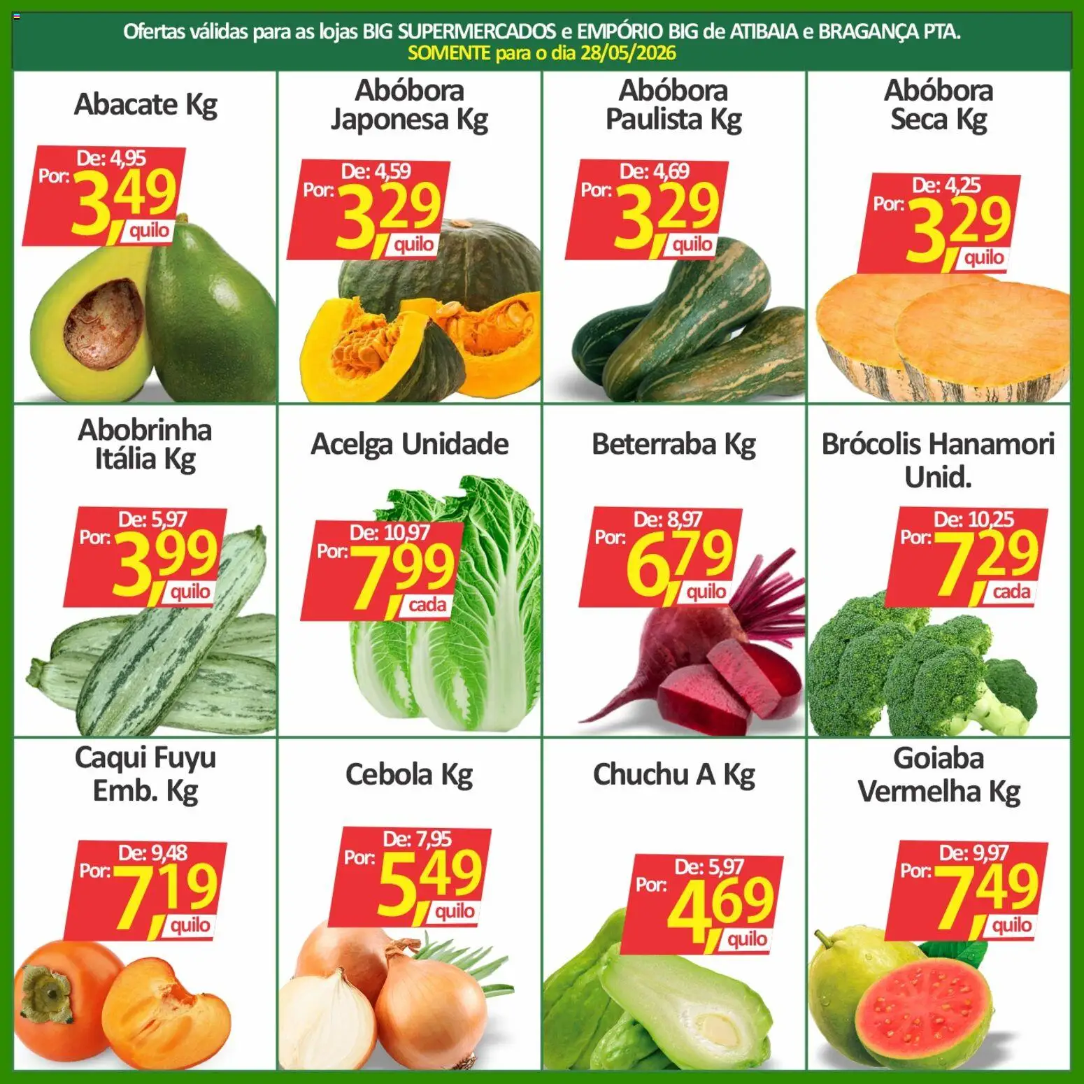 Big Supermercados Folheto - válido de 28.05.2026 | Página: 2 | Produtos: Caqui, Goiaba, Chuchu, Abóbora