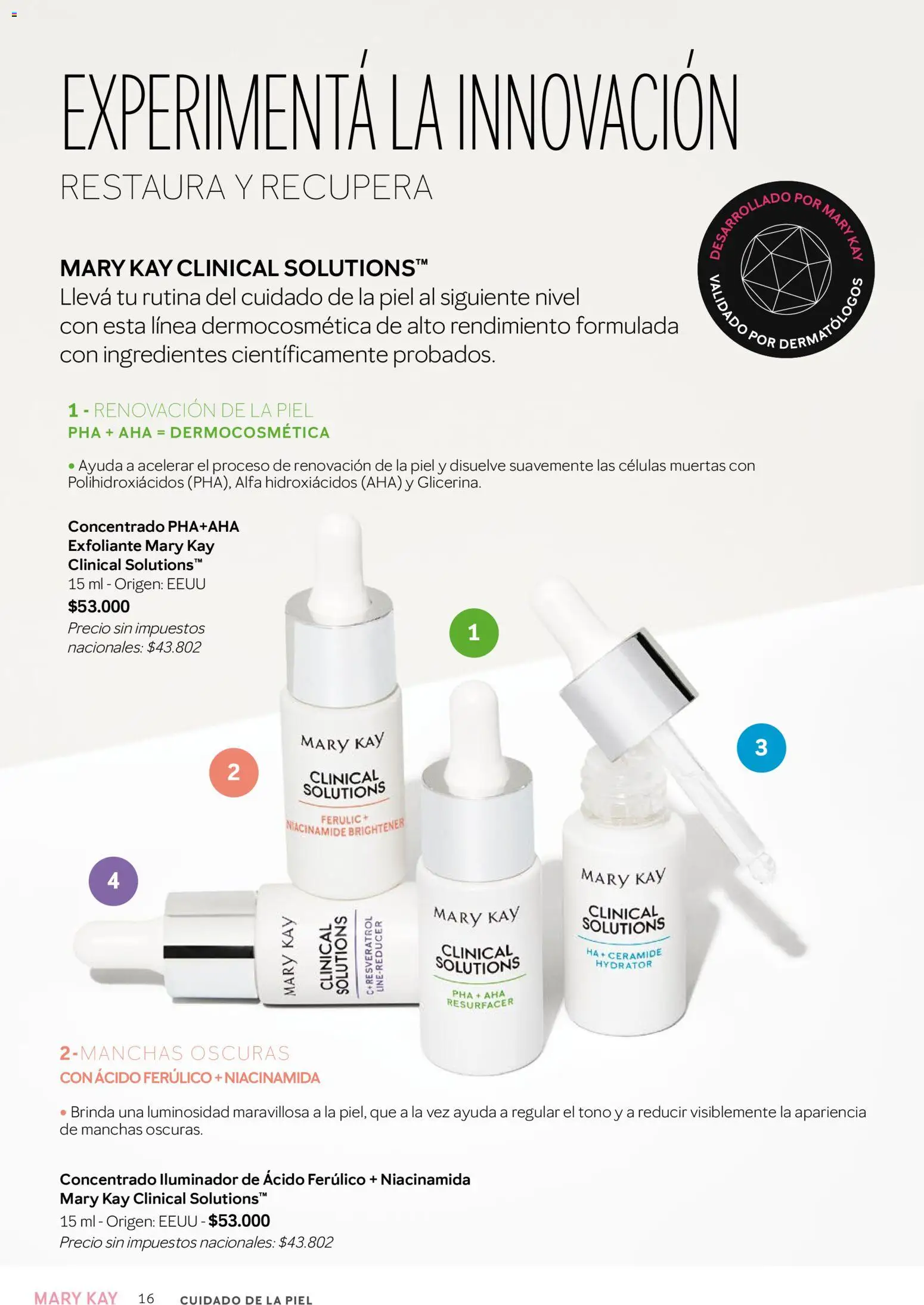 Mary Kay - Catálogo │ válido desde el 01/09/2026 | Página: 16 | Productos: Iluminador, Ingredientes, Exfoliante
