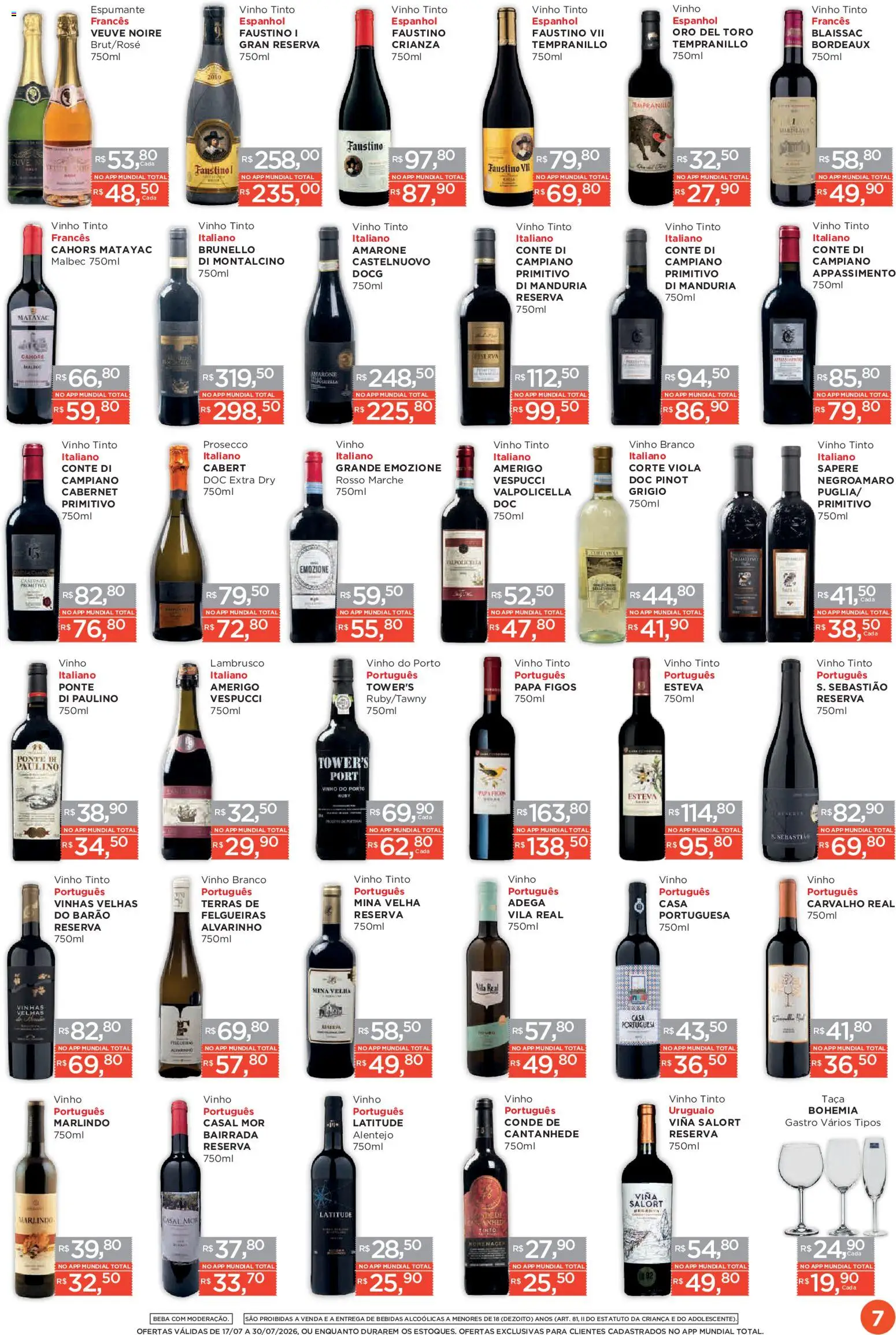 Mundial Folheto - válido de 17/07/2026 | Página: 7 | Produtos: Espumante, Vinho