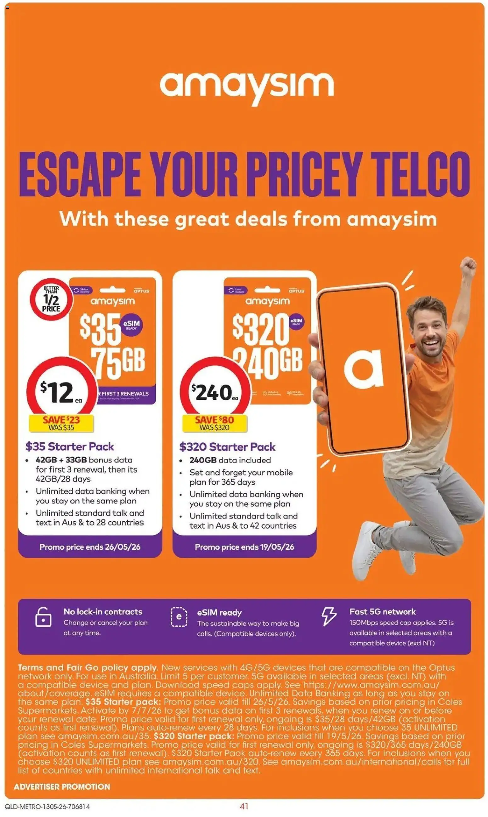 Coles catalogue - valid from 13.05.2026 | Page: 41 | Products: Sustainable, Cap, Device, Mobile