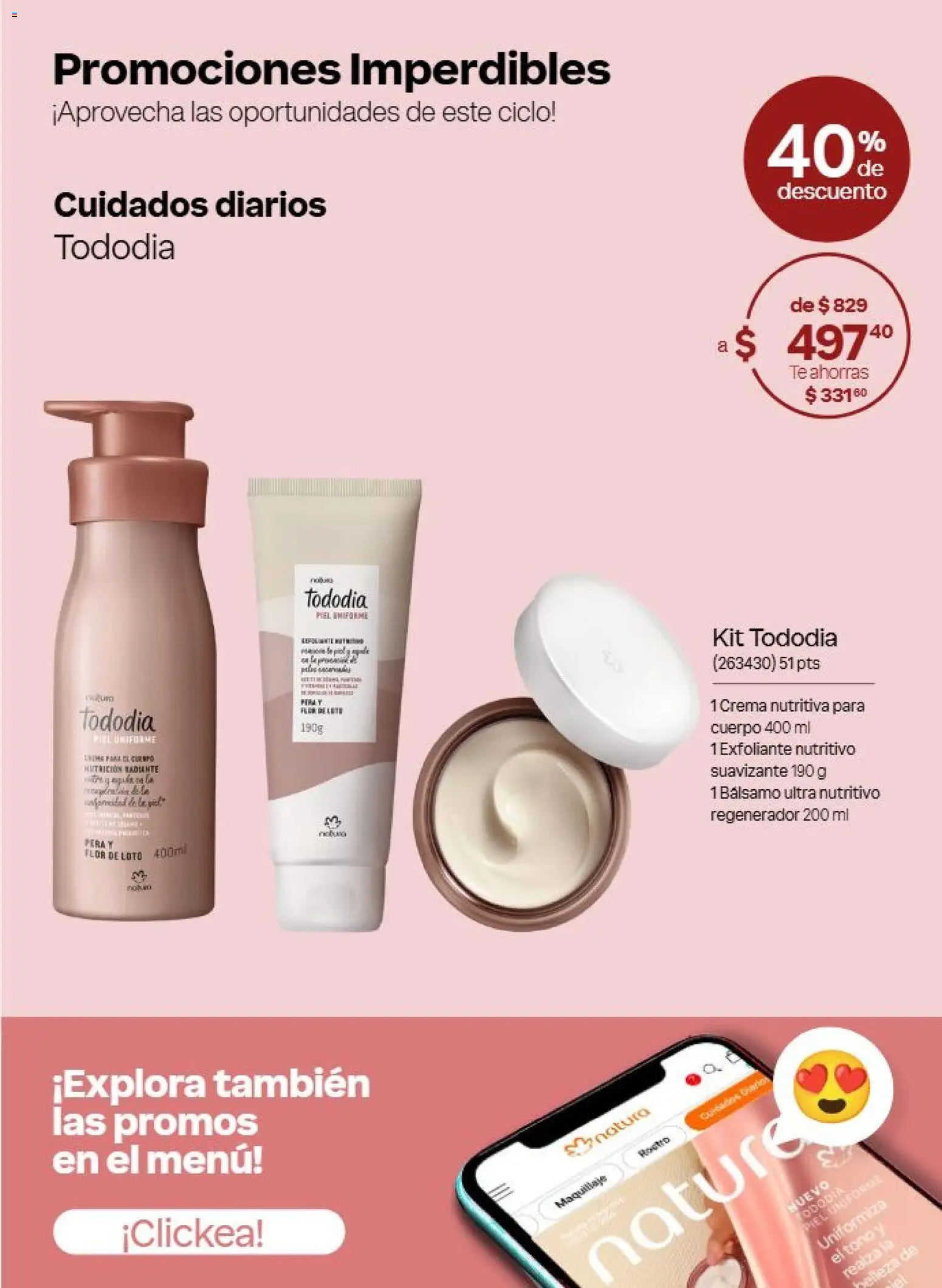 Nuevas ofertas de Natura válidas en toda la República Mexicana desde el 31/07/2026. ¡Encuentra las mejores ofertas en Natura campaña 12 2026! | Página: 7 | Productos: Pera, Crema, Suavizante, Maquillaje