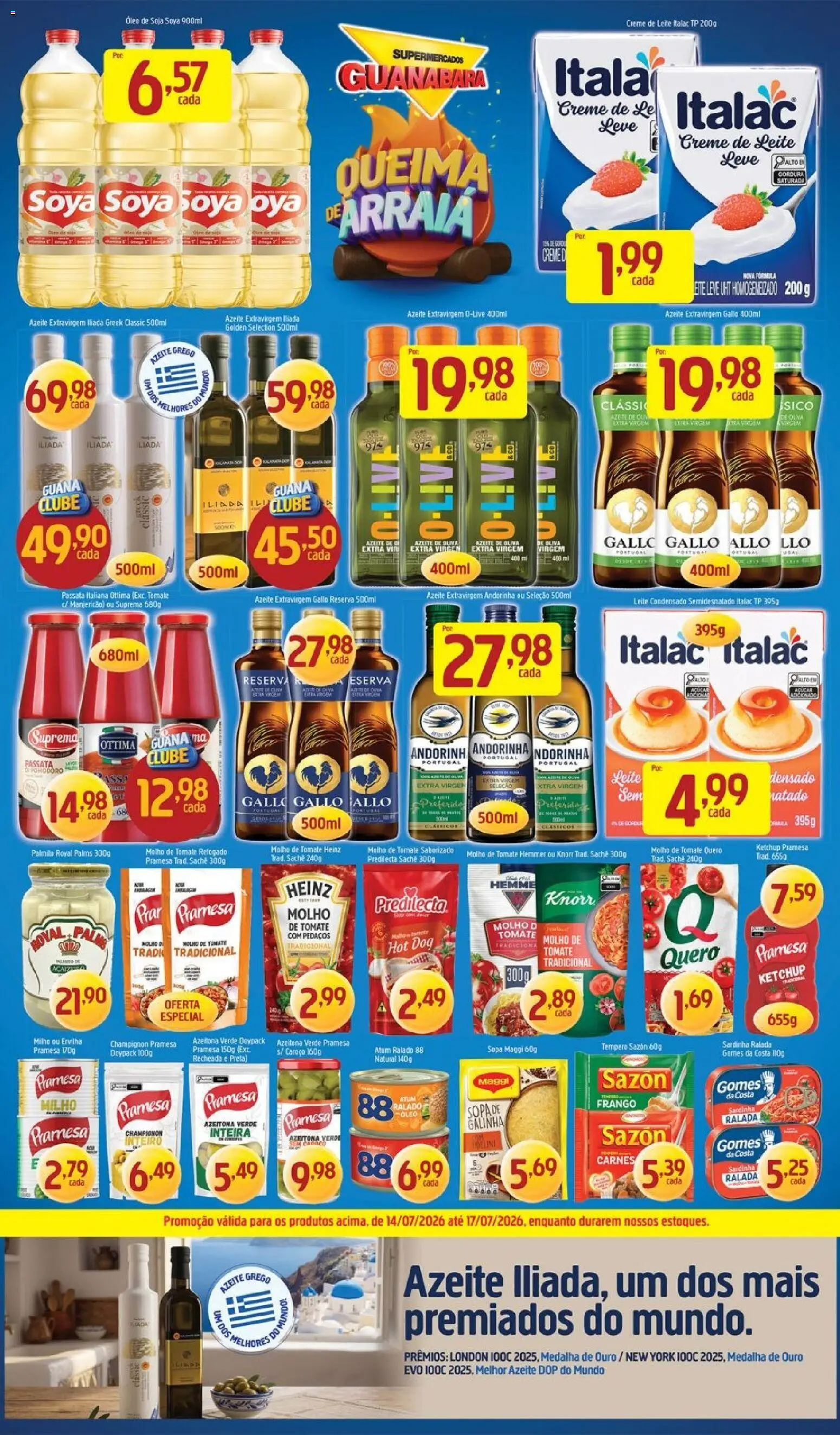 Supermercados Guanabara Folheto - válido de 14/07/2026 | Página: 3 | Produtos: Tomate, Milho, Azeite, Atum