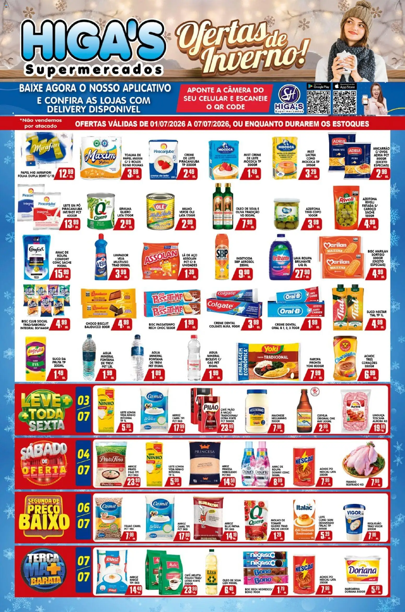 Higa's Supermercado Folheto - válido de 01/07/2026 | Página: 1 | Produtos: Ovos, Creme dental, Farofa, Inseticida