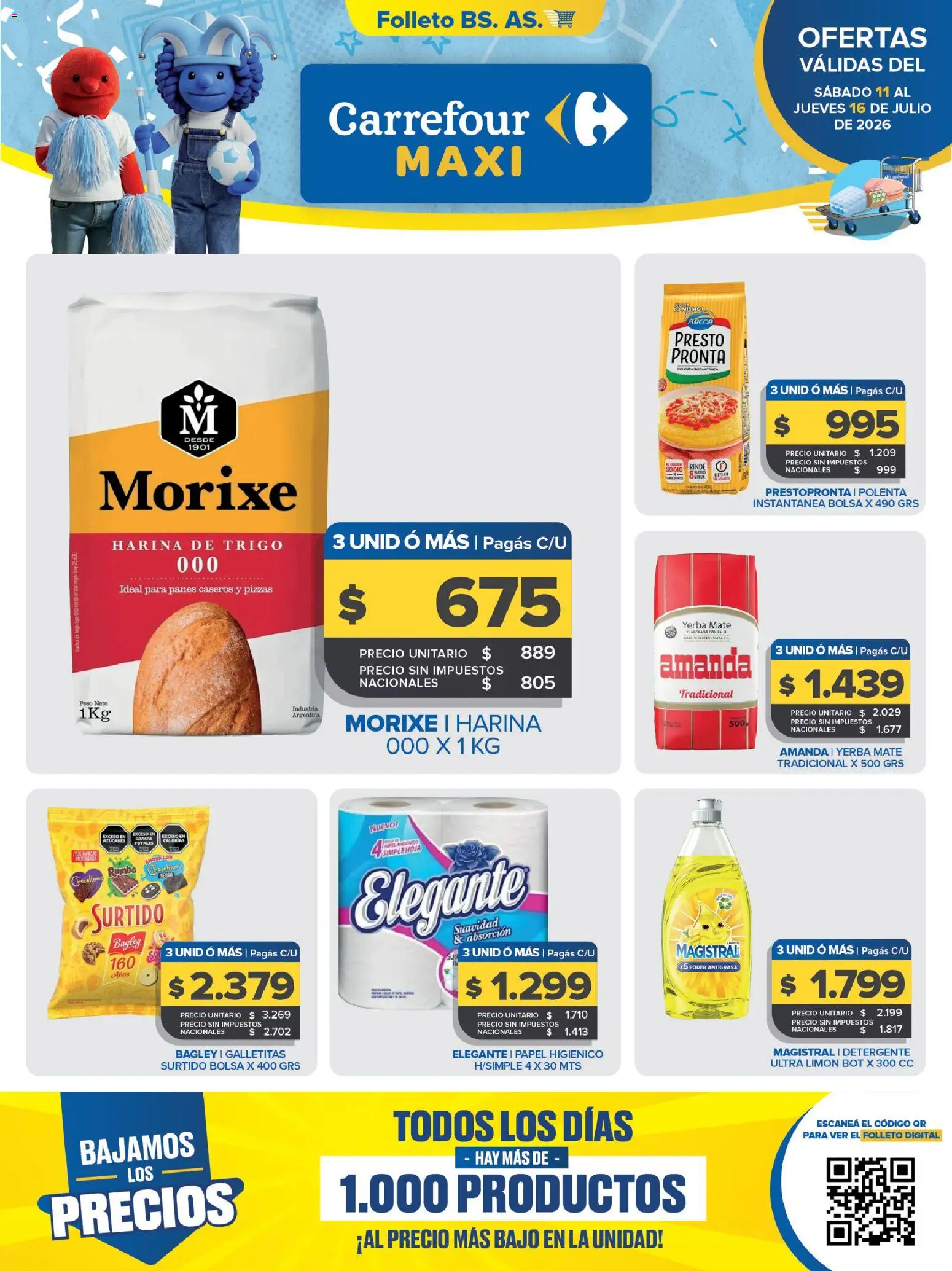 Carrefour Maxi │ válido desde el 11/07/2026 | Página: 1 | Productos: Galletitas, Yerba, Polenta, Detergente