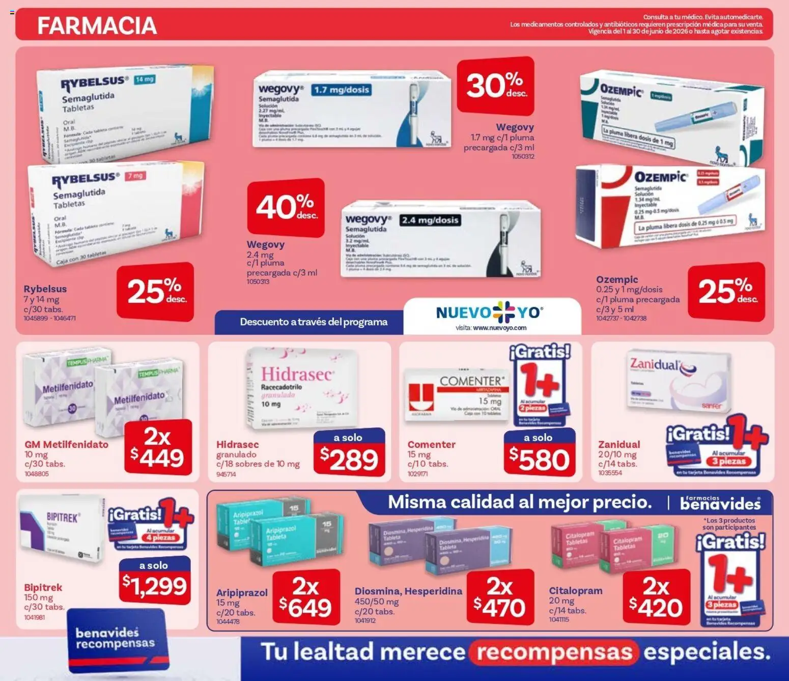 Nuevas ofertas de Farmacia Benavides válidas en toda la República Mexicana desde el 01.06.2026. ¡Encuentra las mejores ofertas en Farmacia Benavides catálogo! | Página: 12