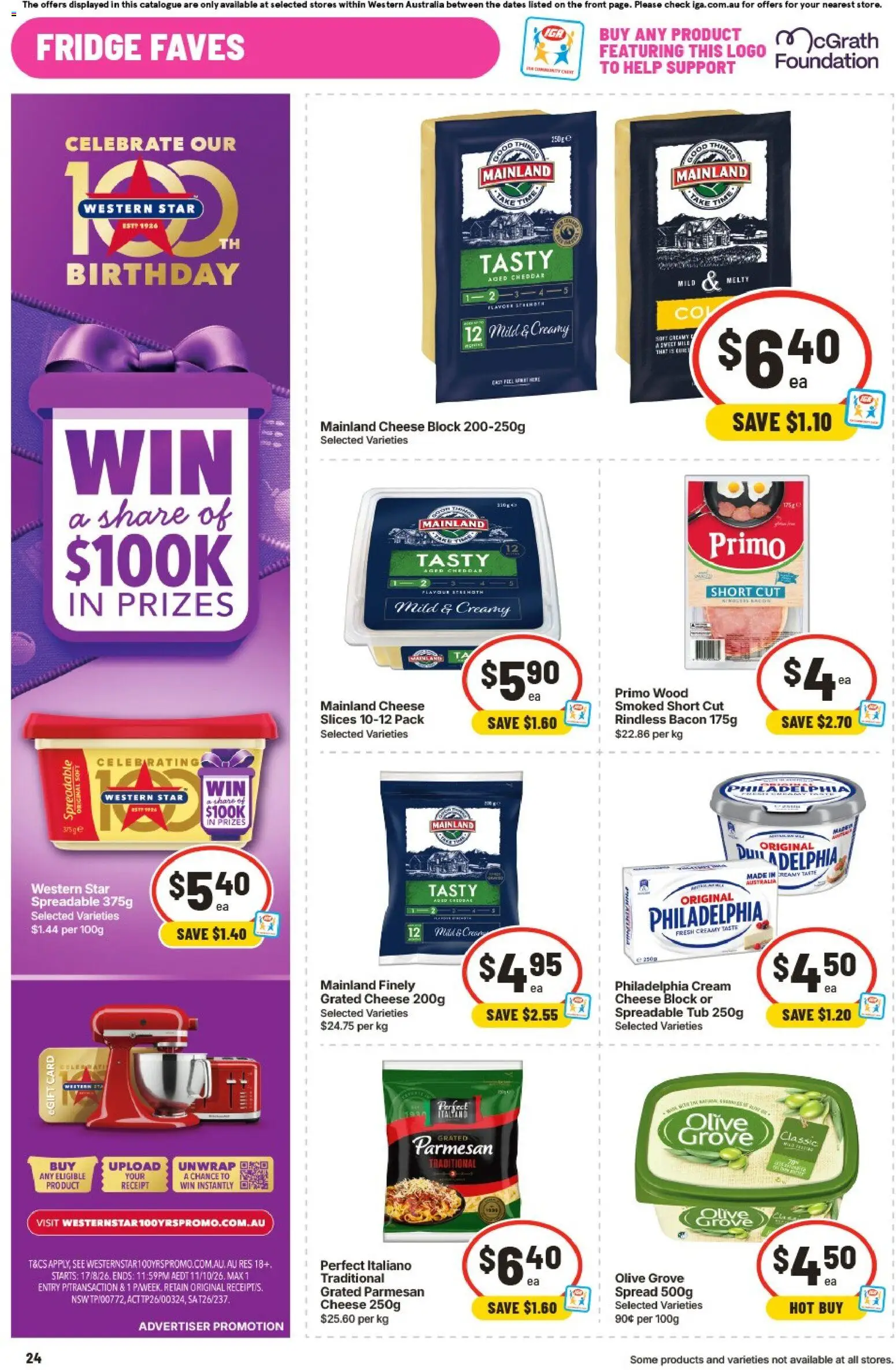 IGA catalogue - valid from 16/09/2026 | Page: 25 | Products: Cheddar, Parmesan Cheese, Fridge, Grated cheese