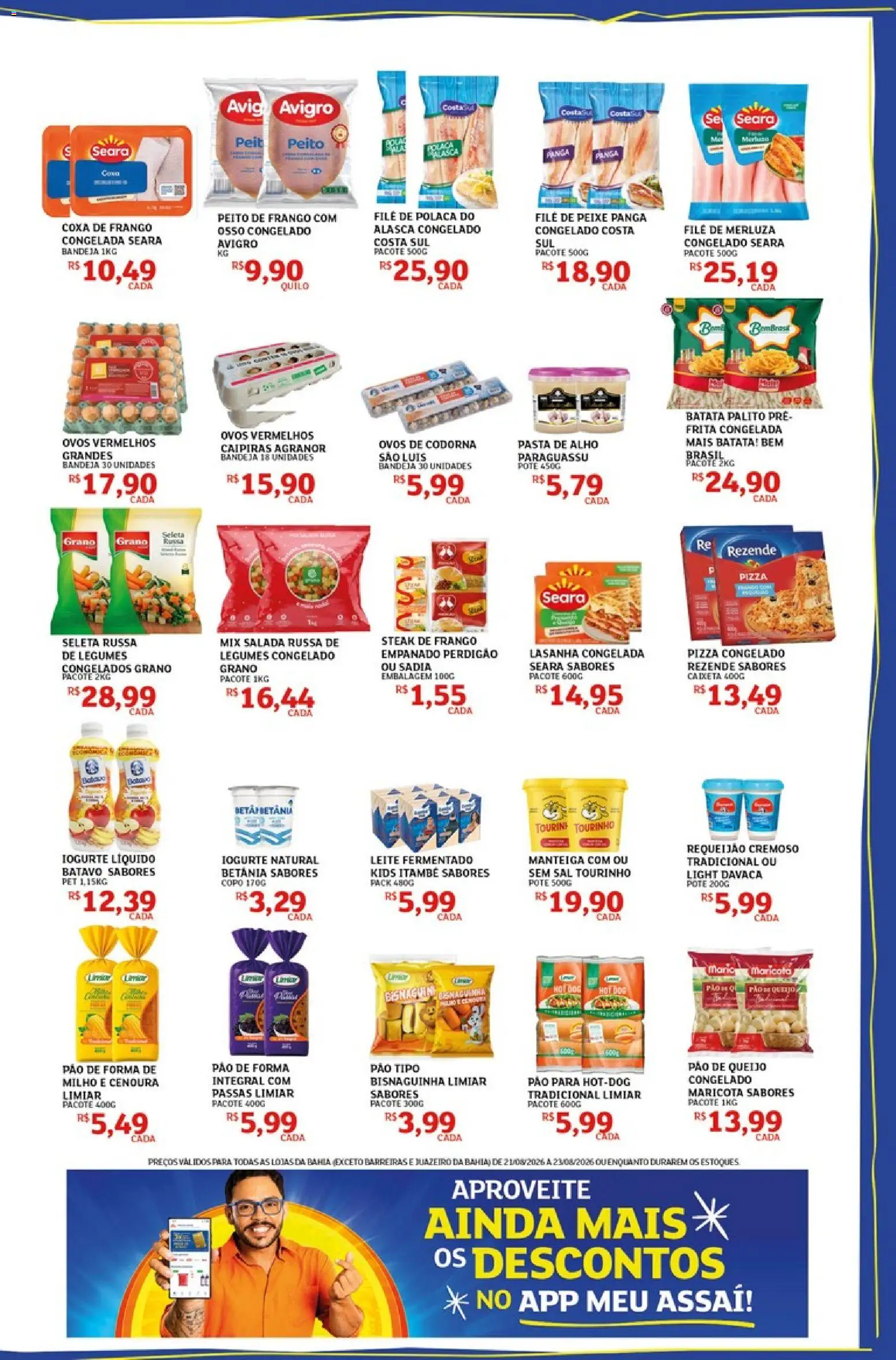Assaí Atacadista Folheto - válido de 21/08/2026 | Página: 3 | Produtos: Pizza, Pasta, Salada, File de polaca