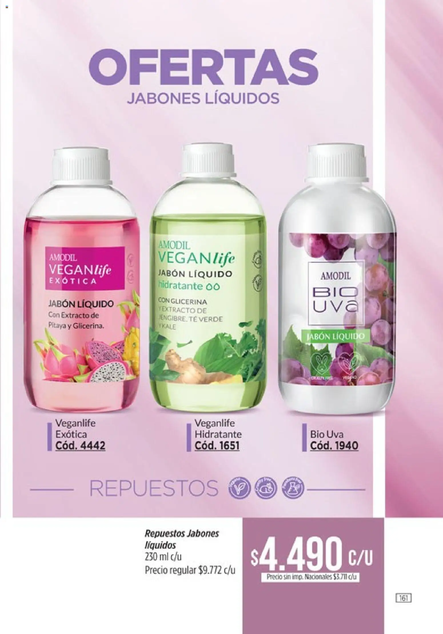 Catálogo Amodil Campaña 12 │ válido desde el 30/06/2026 | Página: 161 | Productos: Jabón líquido, Jabón, Uva, Té