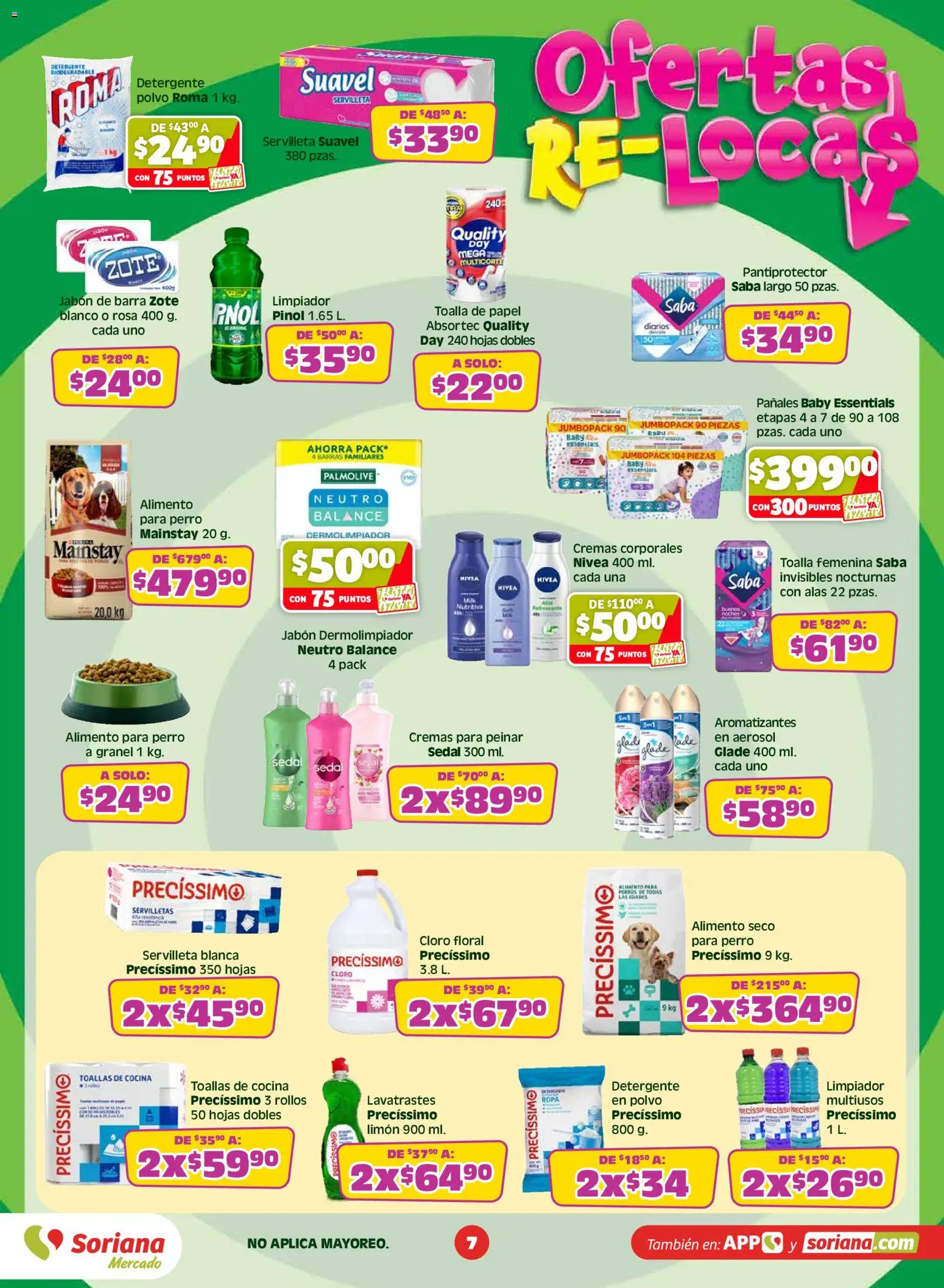 Nuevas ofertas de Soriana válidas en toda la República Mexicana desde el 19.05.2026. ¡Encuentra las mejores ofertas en Soriana Con Julio Regalado siempre ganas Mercado Nacional! | Página: 7 | Productos: Pañales, Toalla, Toallas, Jabón