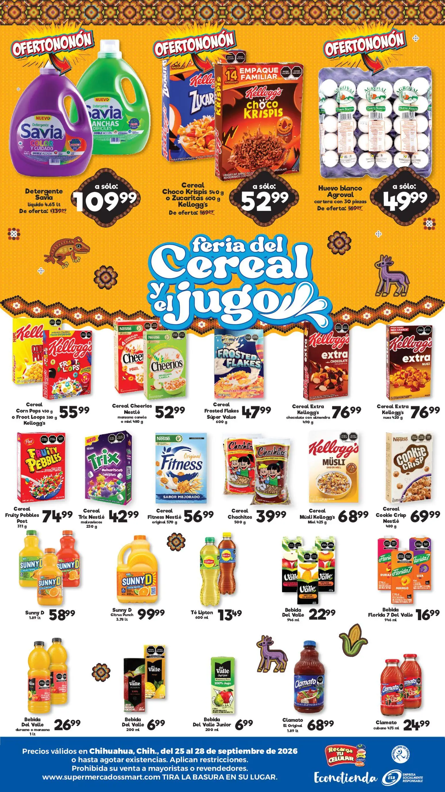 Nuevas ofertas de S-Mart válidas en toda la República Mexicana desde el 25/09/2026. ¡Encuentra las mejores ofertas en S-Mart folleto Ofertas de feria Chihuahua! | Página: 2 | Productos: Manzana, Huevo, Jugo, Nuez