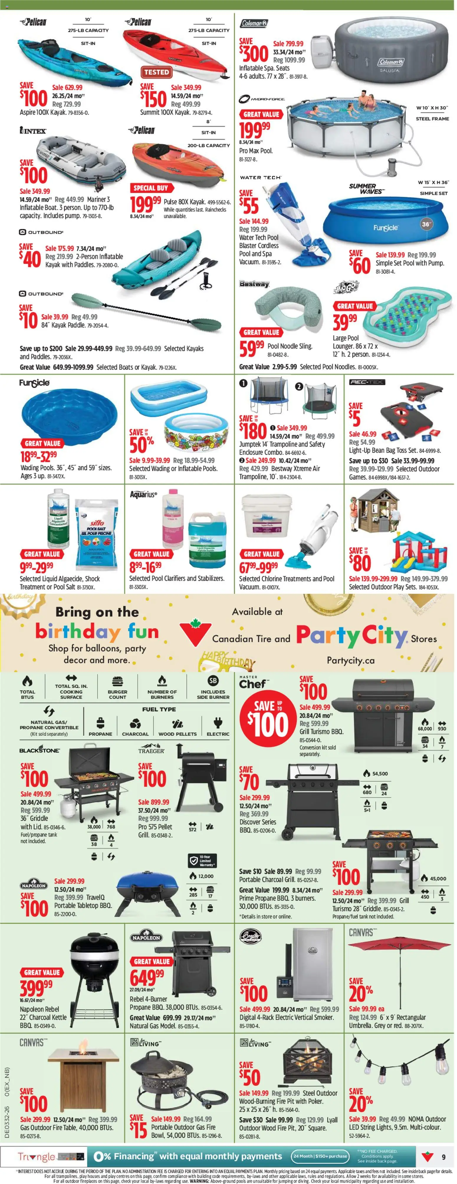 Canadian Tire flyer valid from Aug 6, 2026 | Page: 9 | Products: Bag, Grill, Kettle