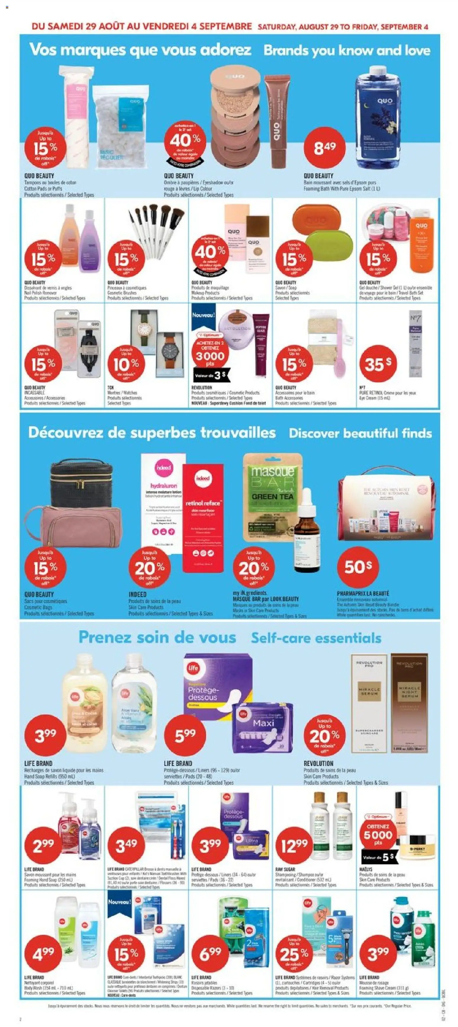 Pharmaprix flyer valid from Aug 29, 2026 | Page: 16 | Products: Tea, Shower gel, Soap, Salt