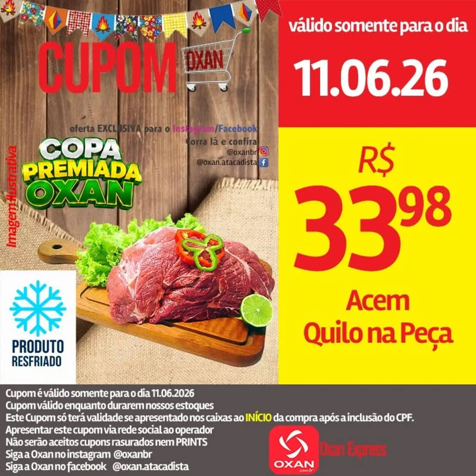 Oxan Atacadista Folheto - válido de 11.06.2026 | Página: 3 | Produtos: Acém, Copa