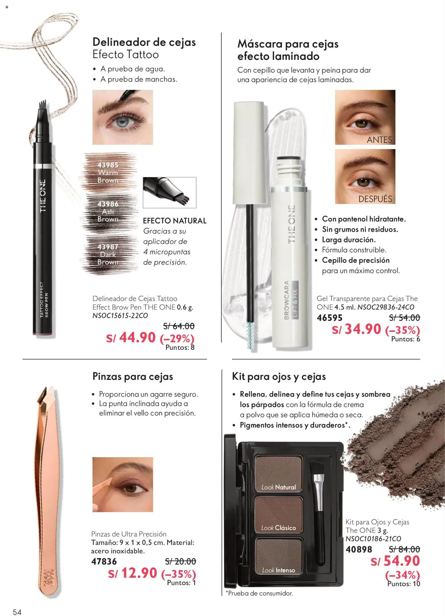 Catálogo Oriflame válido desde 12/09/2026 | Página: 54 | Productos: Máscara, Delineador, Crema, Polvo