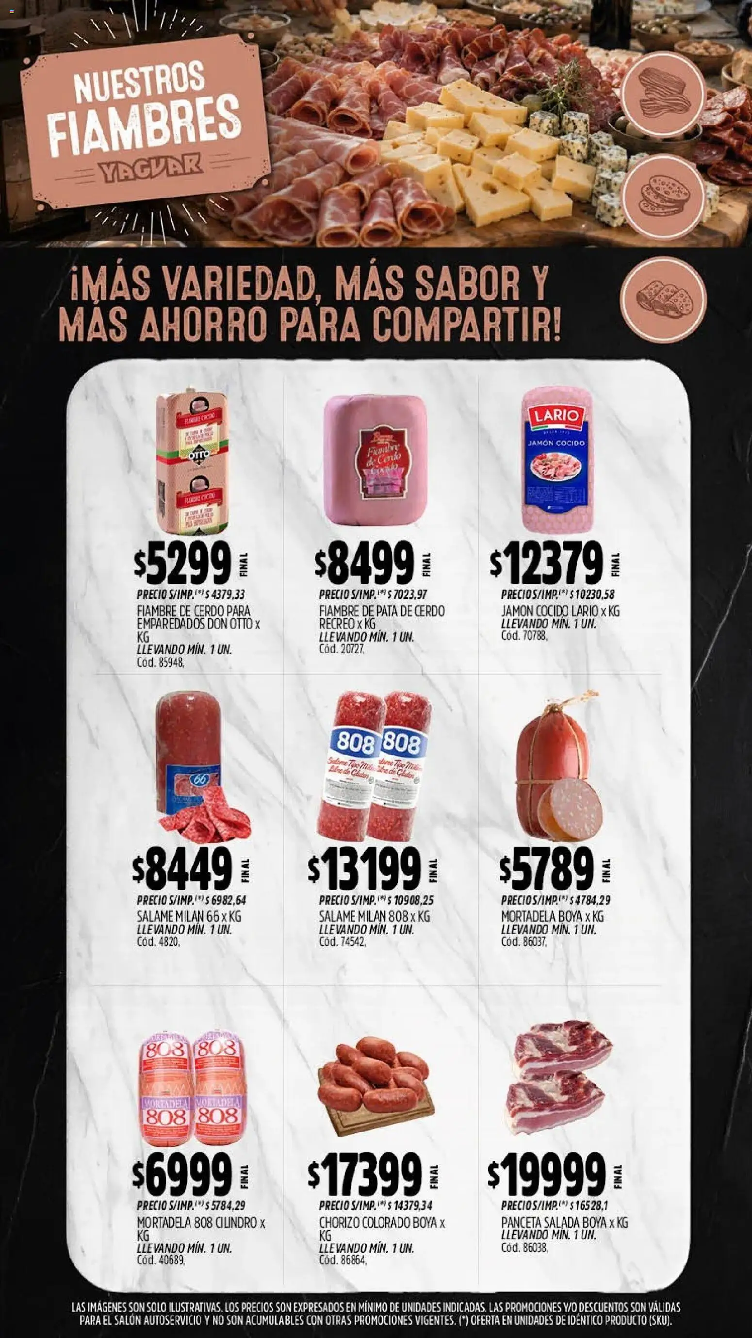 Yaguar - Oferta Semanal Salta │ válido desde el 10/08/2026 | Página: 10 | Productos: Pata de cerdo, Jamón cocido, Chorizo, Salame
