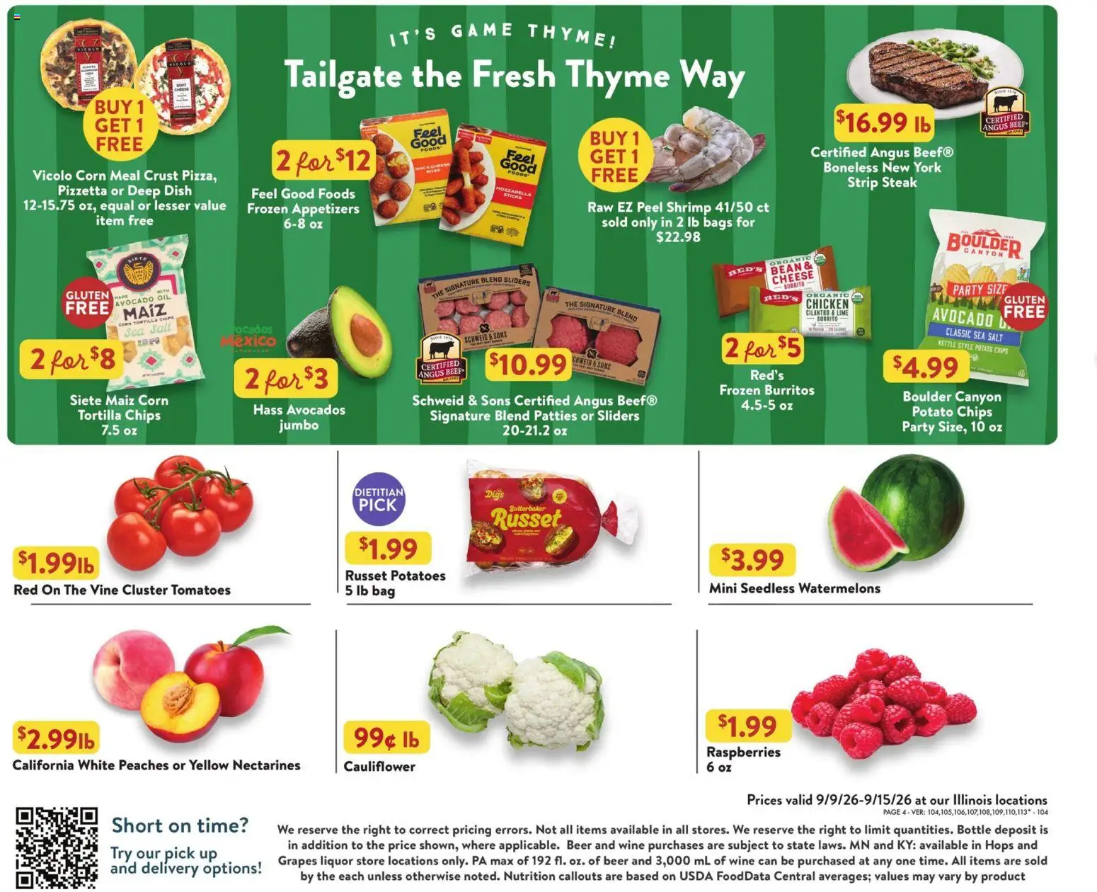 Fresh Thyme Weekly Ad - valid from 09/09/2026 | Page: 8 | Products: Raspberries, Nectarines, Grapes, Steak