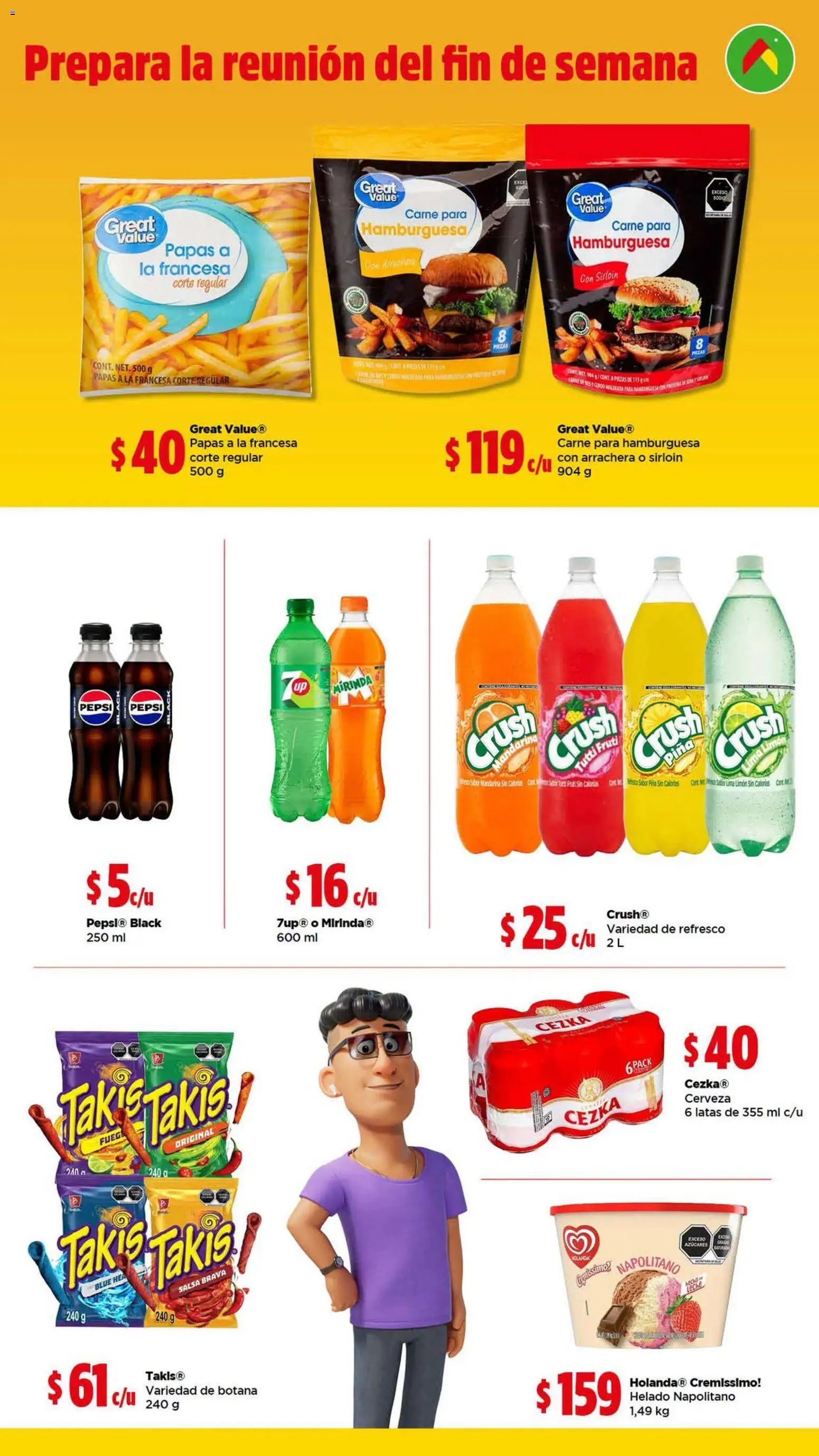 Nuevas ofertas de Bodega Aurrerá válidas en toda la República Mexicana desde el 20/08/2026. ¡Encuentra las mejores ofertas en Bodega Aurrerá folleto! | Página: 7 | Productos: Refresco, Piña, Carne, Carne para hamburguesa