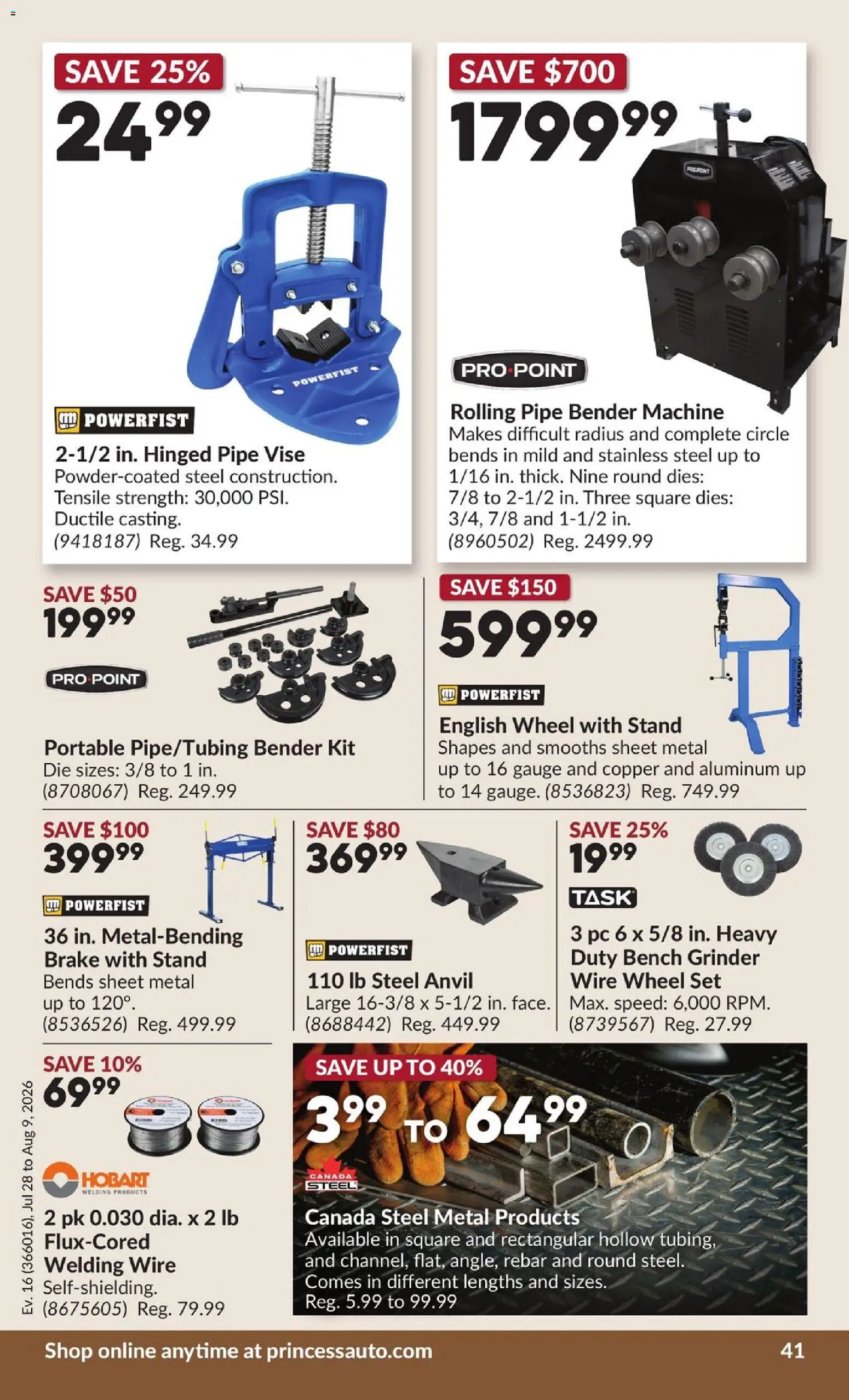 Princess Auto flyer valid from Jul 28, 2026 | Page: 46 | Products: PC, Grinder