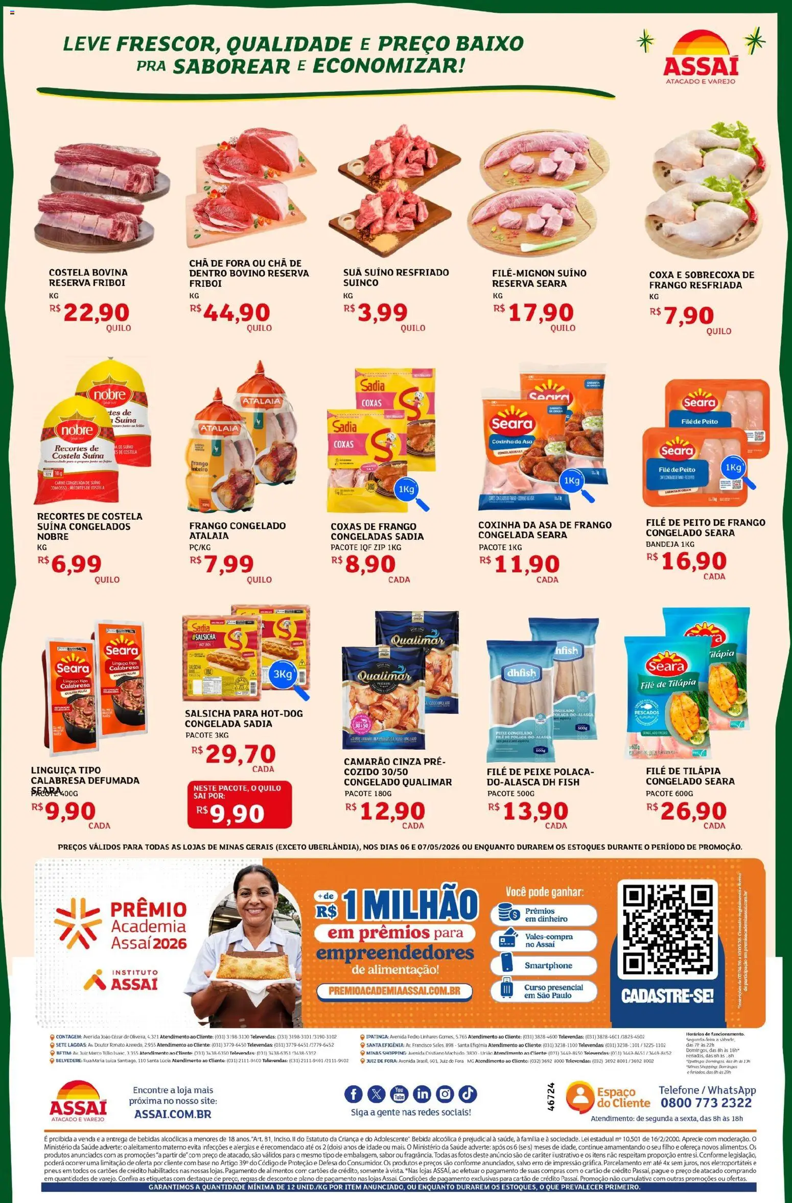Assaí Atacadista Folheto - válido de 06.05.2026 | Página: 2 | Produtos: Tilápia, Base, Frango, Peito de frango
