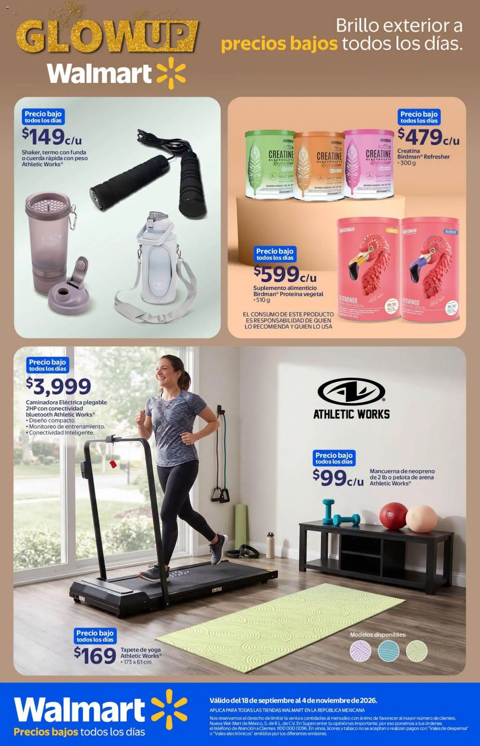 Nuevas ofertas de Walmart válidas en toda la República Mexicana desde el 18/09/2026. ¡Encuentra las mejores ofertas en Walmart folleto Tu rutina K-Beauty a precios bajos.! | Página: 21 | Productos: Pelota, Funda, Caminadora, Tapete