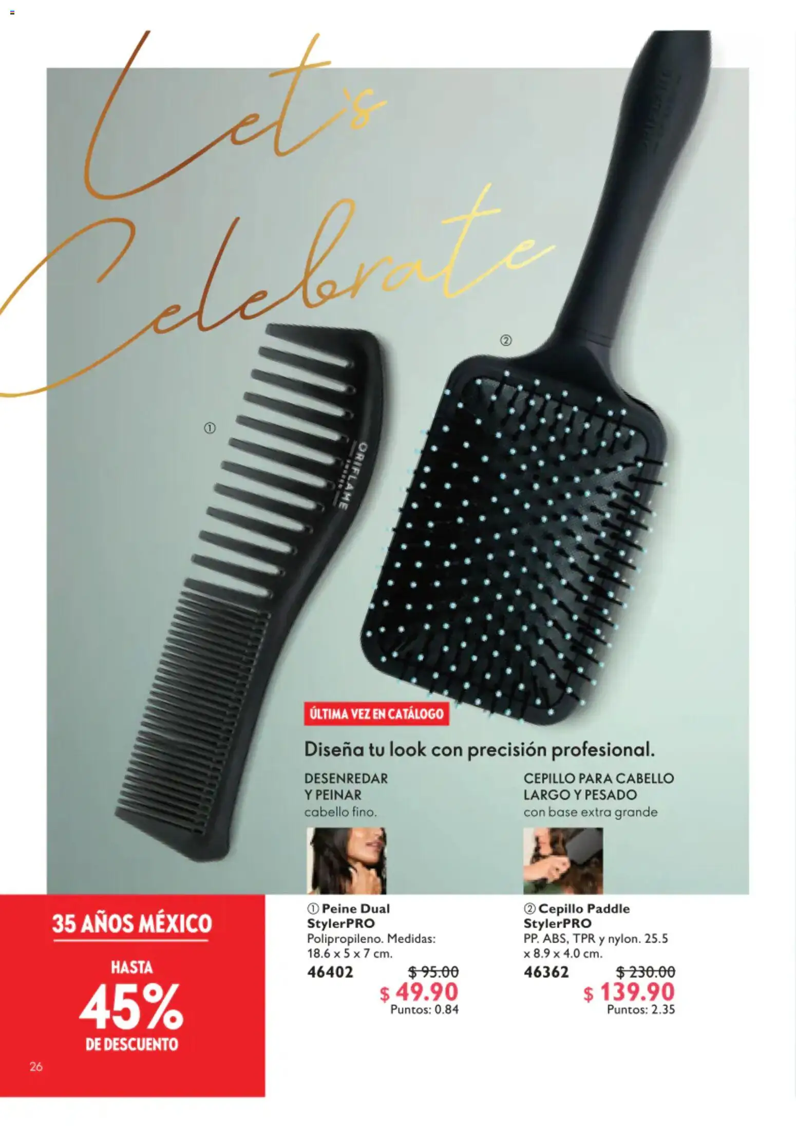 Nuevas ofertas de Oriflame válidas en toda la República Mexicana desde el 01/08/2026. ¡Encuentra las mejores ofertas en Oriflame campaña 11 2026! | Página: 26 | Productos: Cepillo, Peine