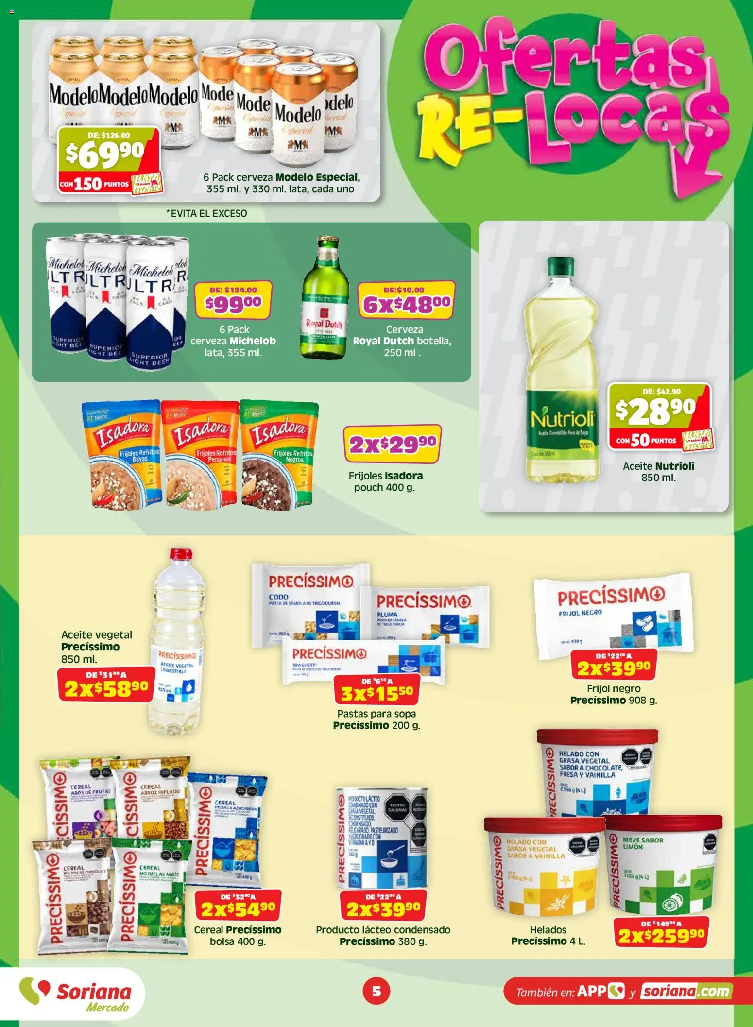 Nuevas ofertas de Soriana válidas en toda la República Mexicana desde el 17/07/2026. ¡Encuentra las mejores ofertas en Soriana Julio Regalado Mercado Nacional! | Página: 5 | Productos: Maíz, Fresa, Chocolate, Hojuelas