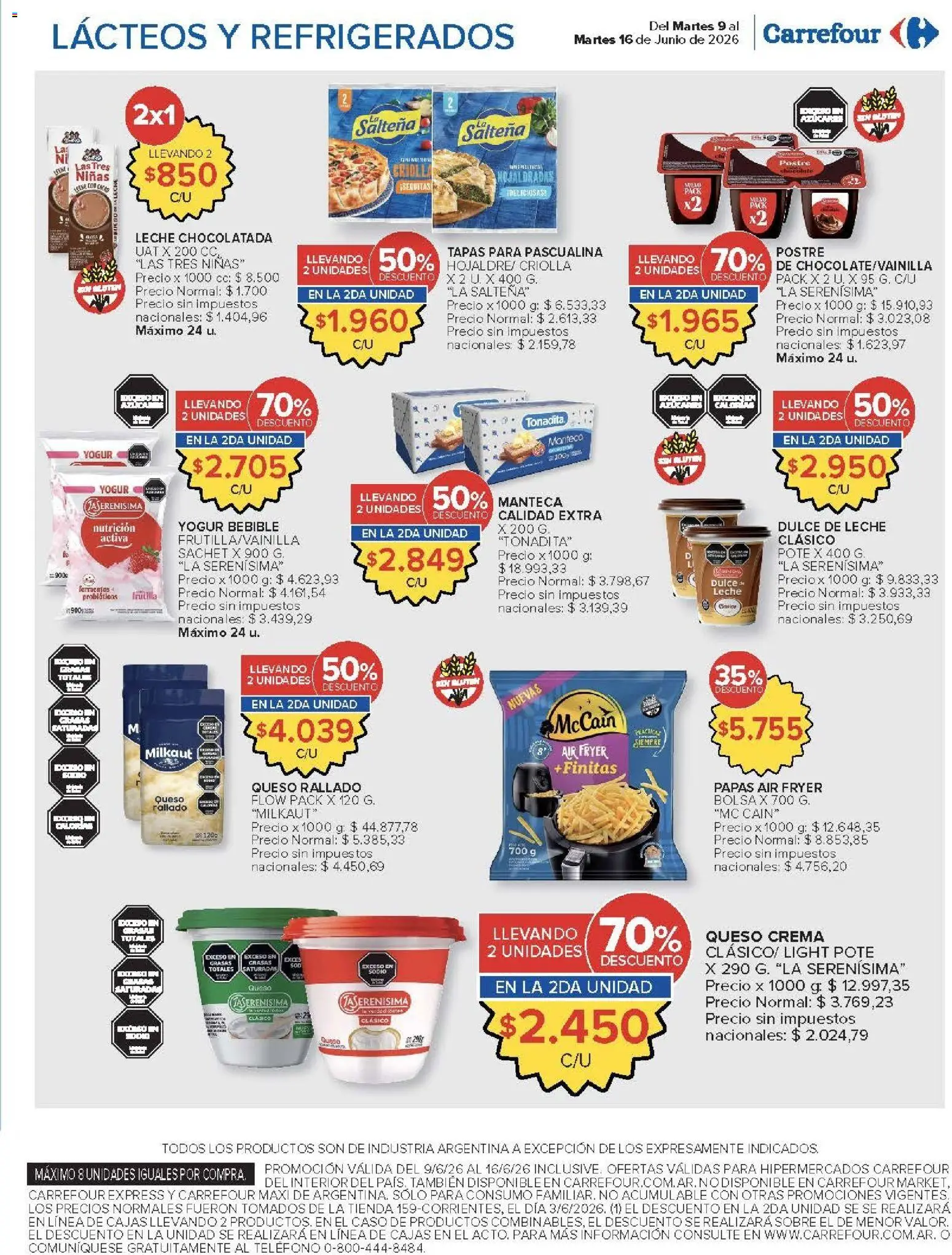 Carrefour ofertas │ válido desde el 09.06.2026 | Página: 13 | Productos: Bolsa, Dulce de leche, Queso, Chocolatada