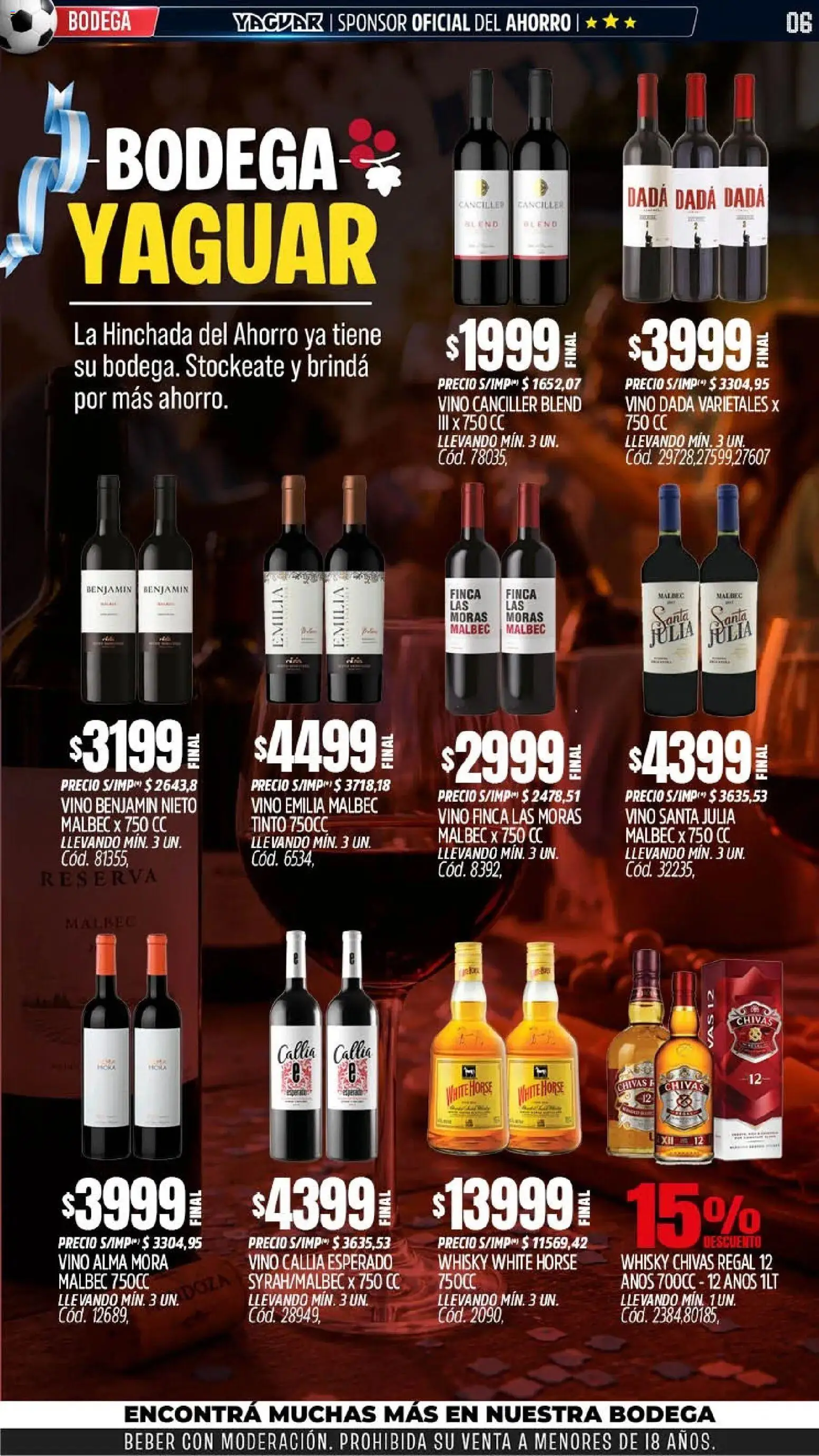 Yaguar - Oferta Semanal Chaco │ válido desde el 15.06.2026 | Página: 5 | Productos: Whisky, Vino