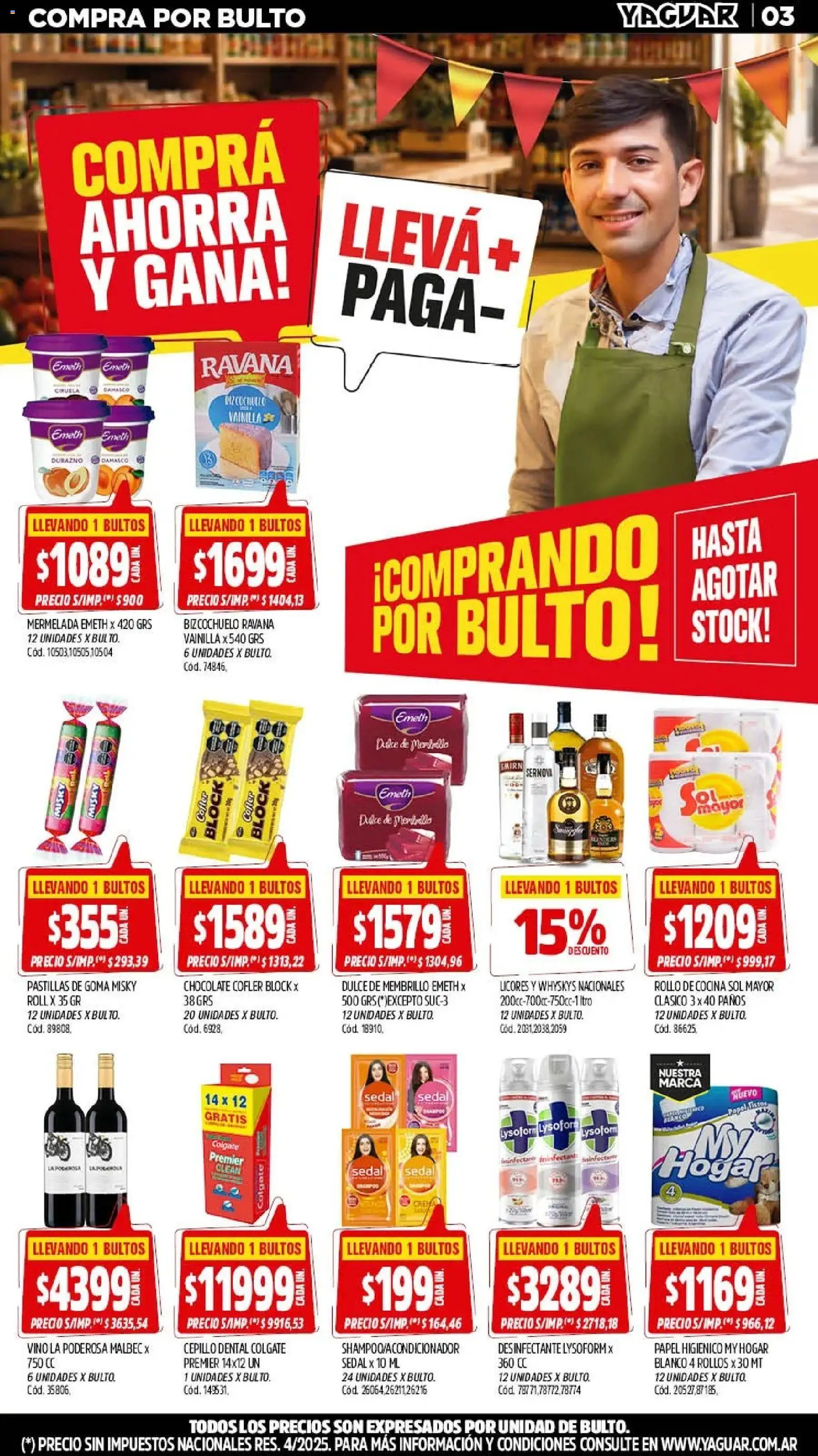 Yaguar - Oferta Semanal Neuquen │ válido desde el 28/09/2026 | Página: 3 | Productos: Desinfectante, Papel higiénico, Cocina, Mermelada