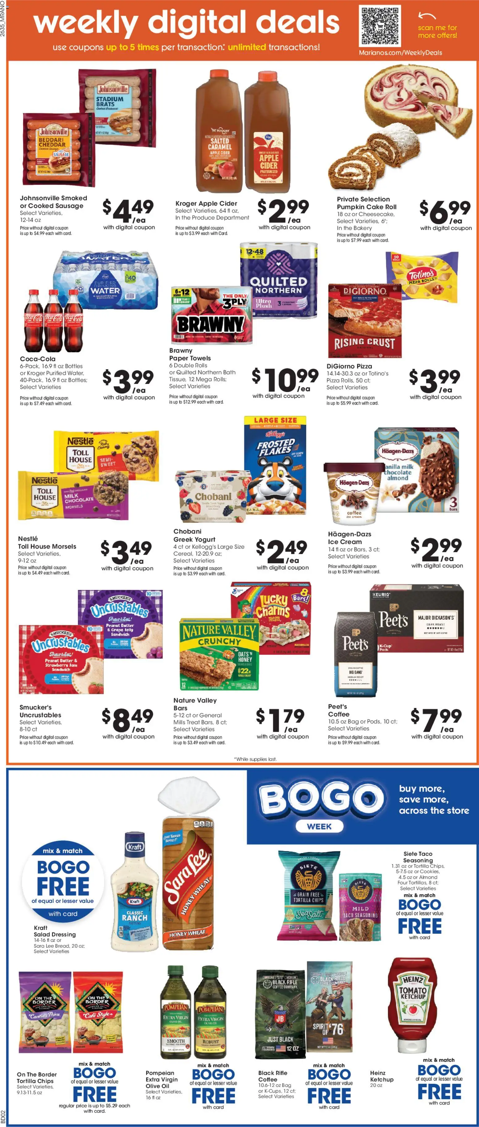 Mariano's Weekly Ad - valid from 09/30/2026 | Page: 4 | Products: Cider, Salad, Pumpkin, Peanut butter