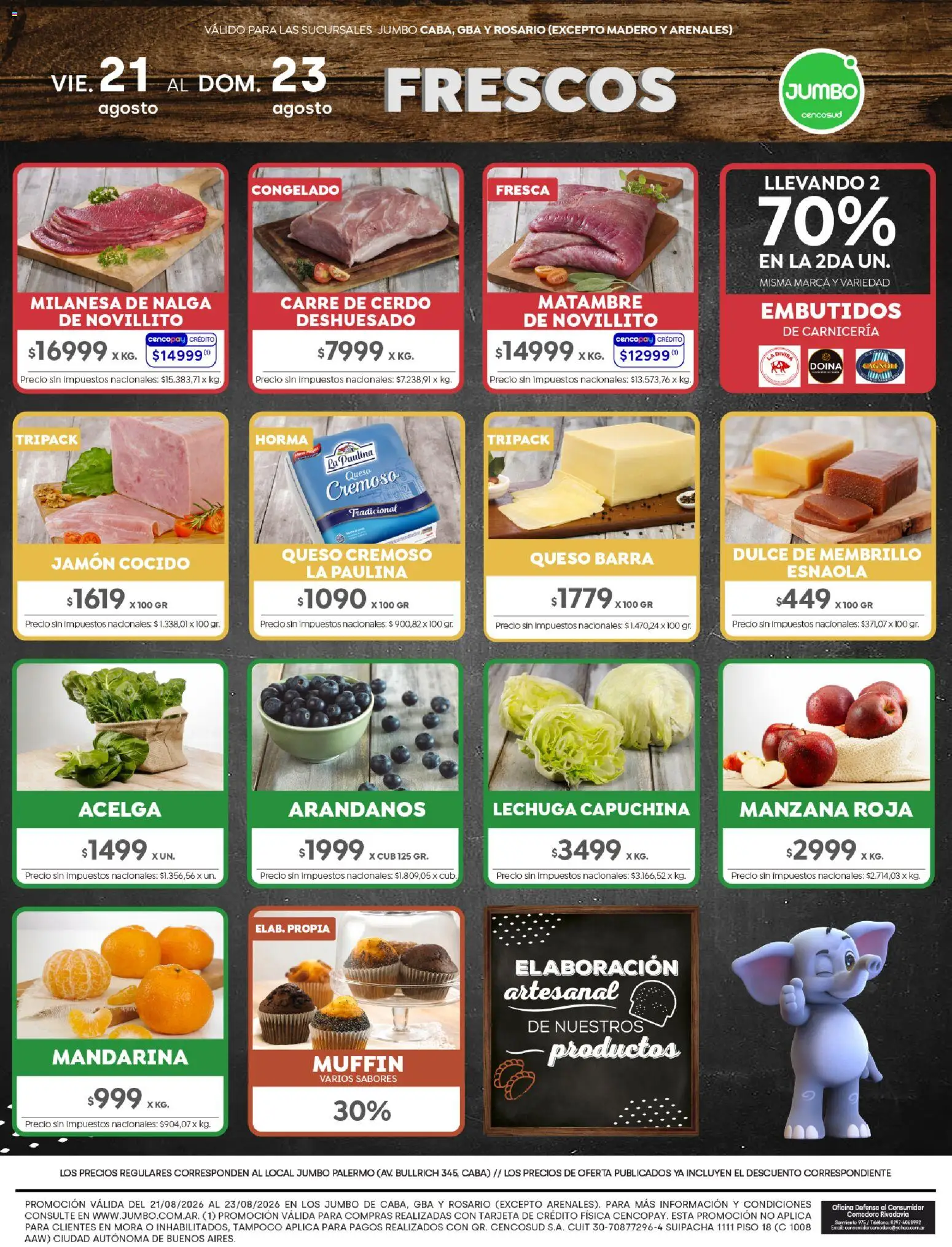 Jumbo - Ofertas | Rosario │ válido desde el 20/08/2026 | Página: 8 | Productos: Acelga, Jamón cocido, Manzana, Queso