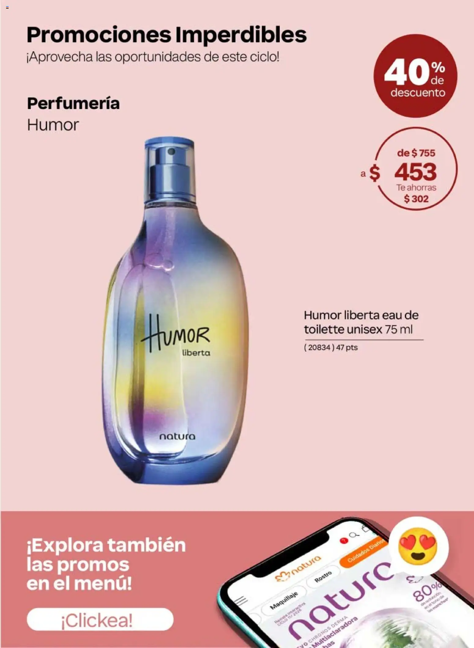 Nuevas ofertas de Natura válidas en toda la República Mexicana desde el 10/07/2026. ¡Encuentra las mejores ofertas en Natura campaña 11 2026! | Página: 7 | Productos: Té, Eau de toilette, Maquillaje