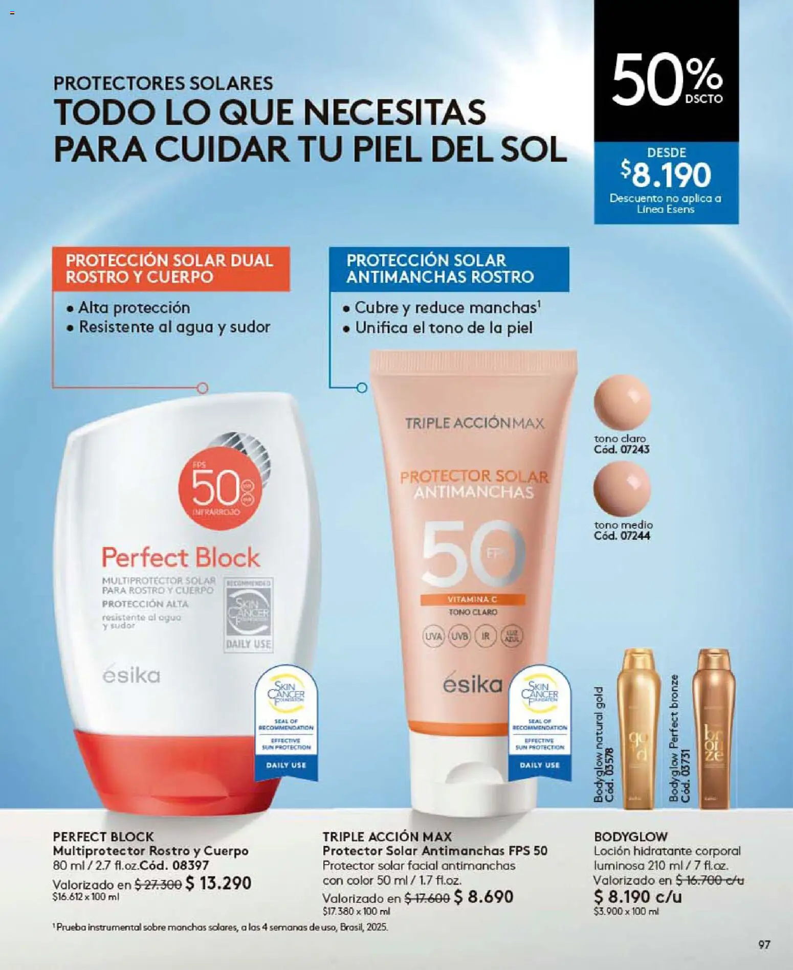 Catálogo Ésika Campaña 10 │ válido desde el 01.06.2026 | Página: 97 | Productos: Loción, Agua, Protector solar, Sobre
