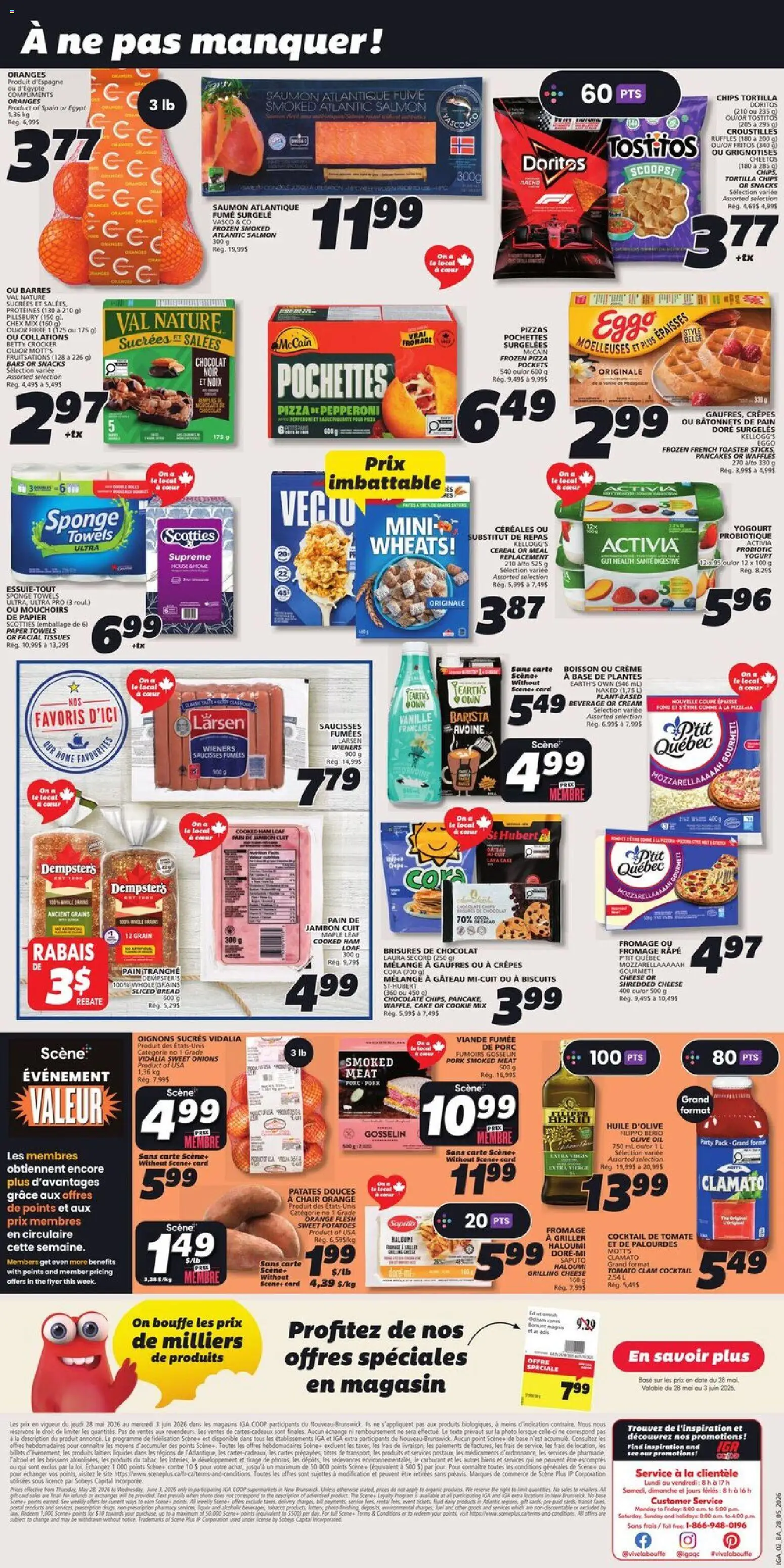 IGA flyer valid from 28.05.2026 | Page: 2 | Products: Cream, Toaster, Pork, Oranges