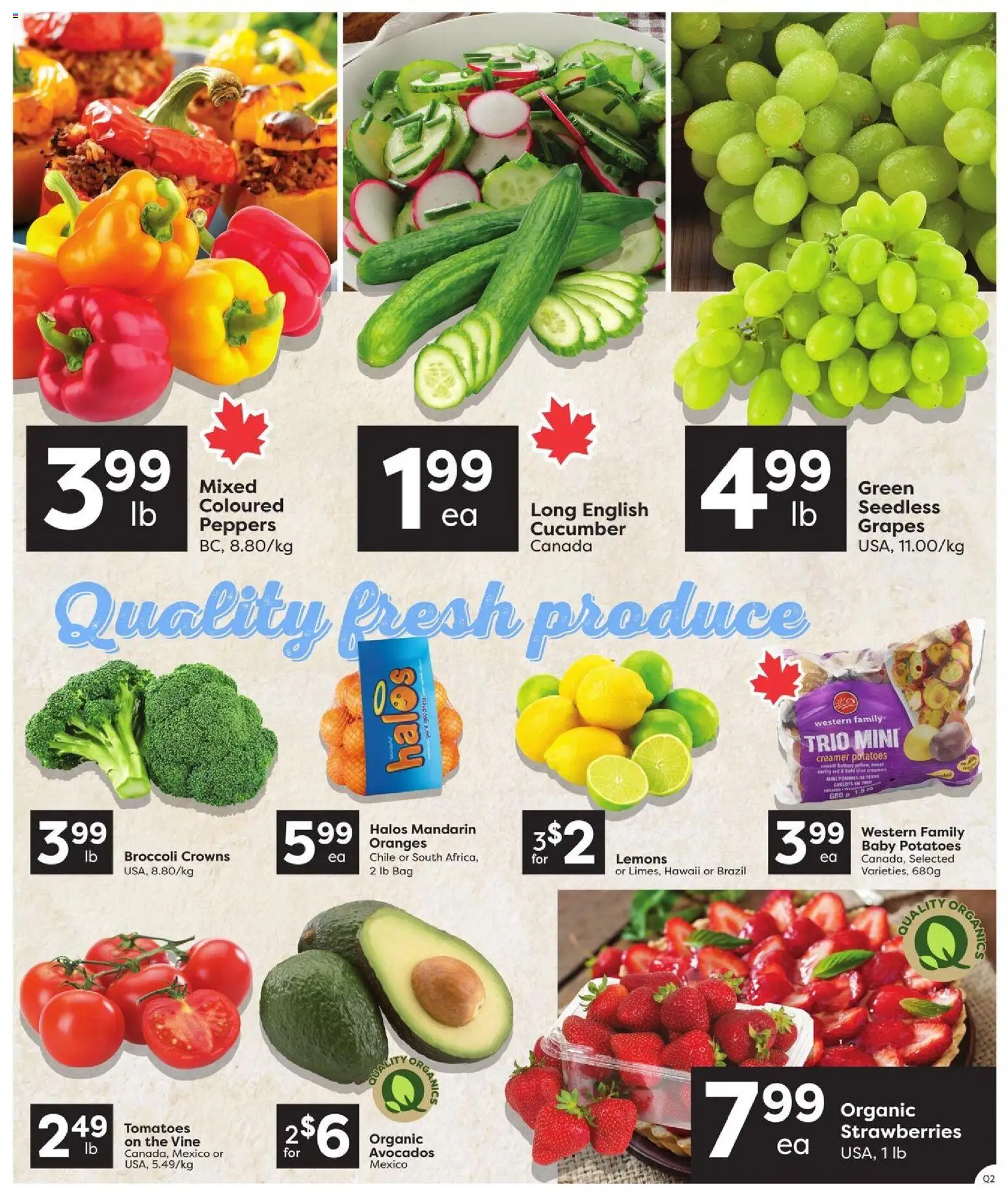 Quality Foods flyer valid from Aug 27, 2026 | Page: 2 | Products: Potatoes, Broccoli, Bag, Grapes