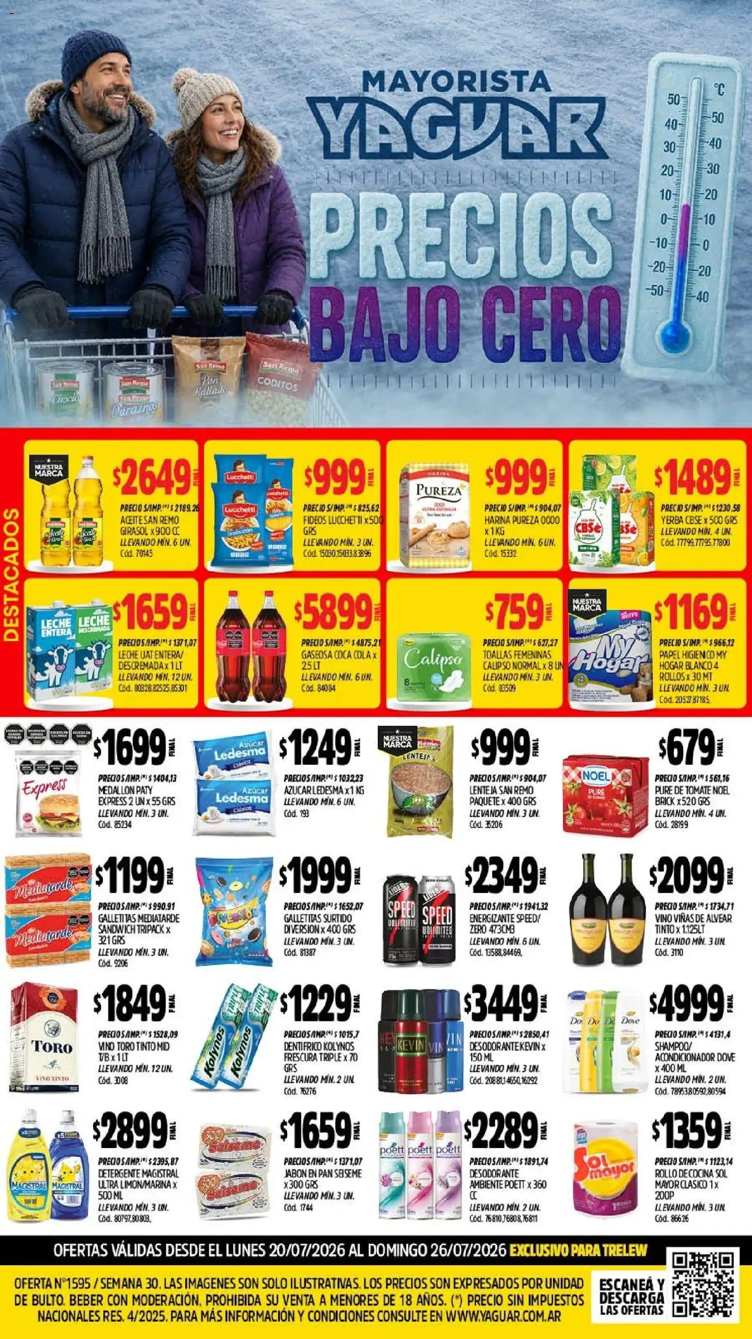 Yaguar - Oferta Semanal Trelew │ válido desde el 20/07/2026 | Página: 1 | Productos: Papel higiénico, Yerba, Aceite, Tomate