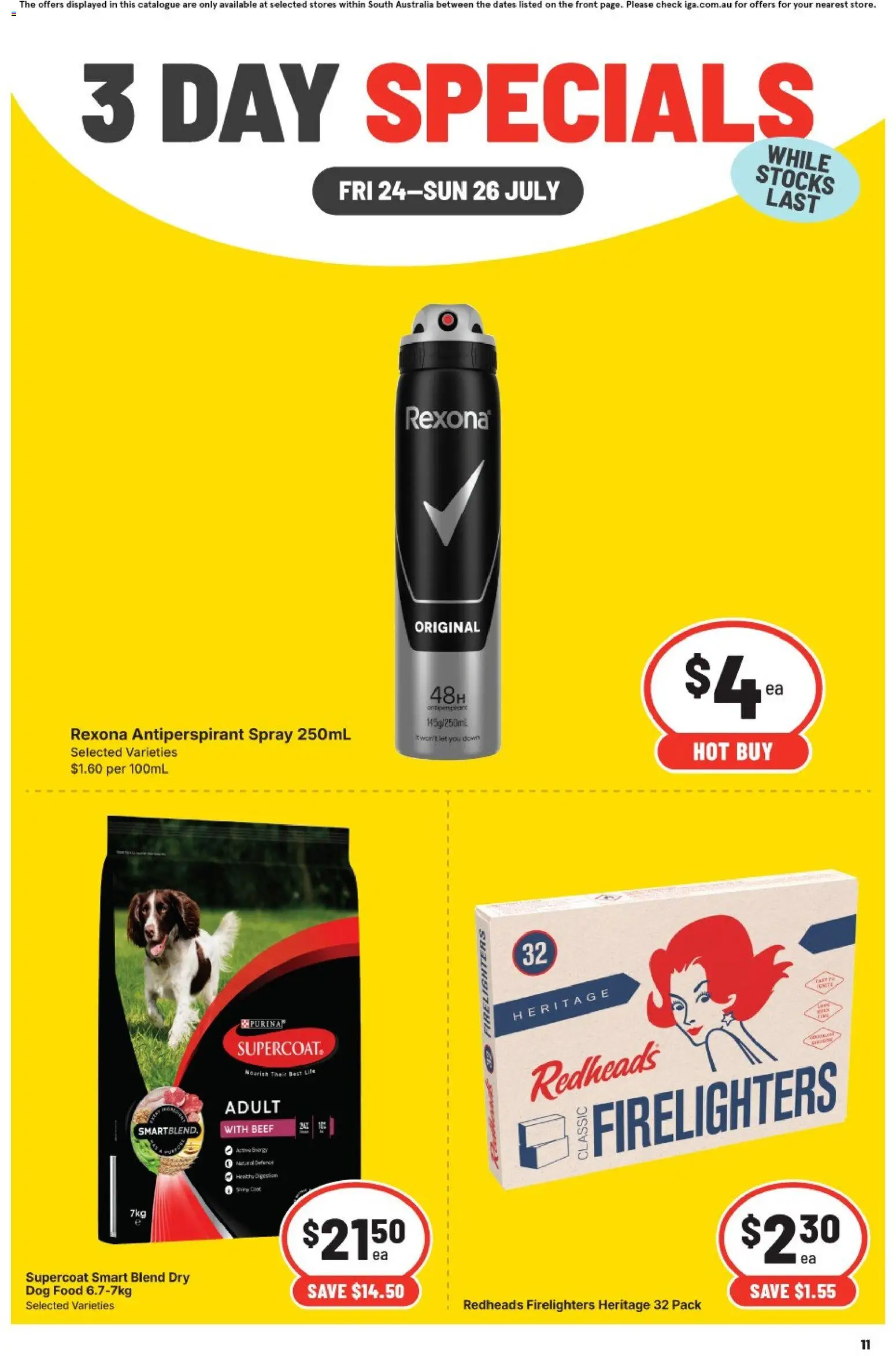 IGA catalogue - valid from 24/07/2026 | Page: 4 | Products: Beef, Antiperspirant, Dog food