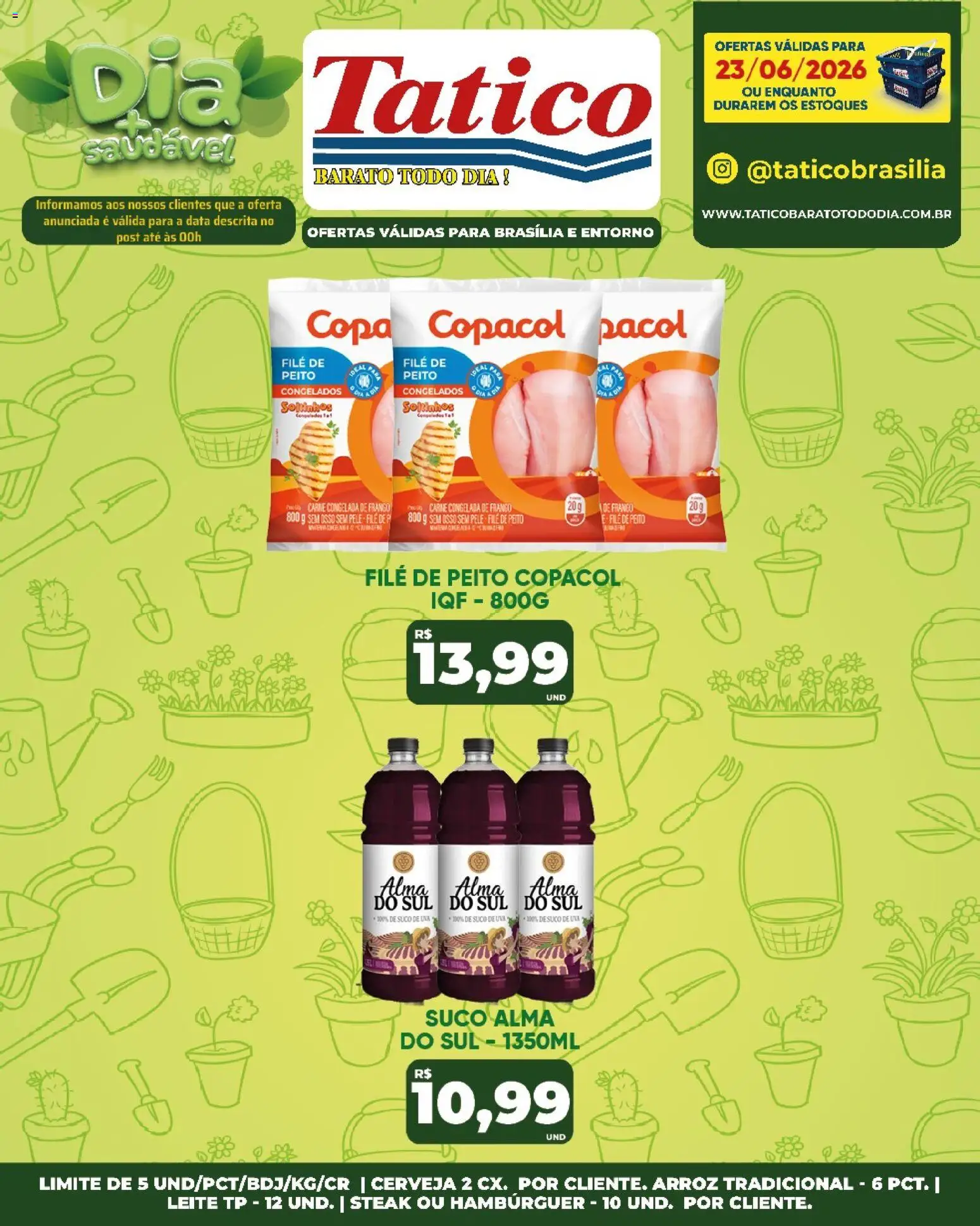 Tatico Folheto - válido de 23/06/2026 | Página: 21 | Produtos: Copa, Hambúrguer, Frango, Peito de frango