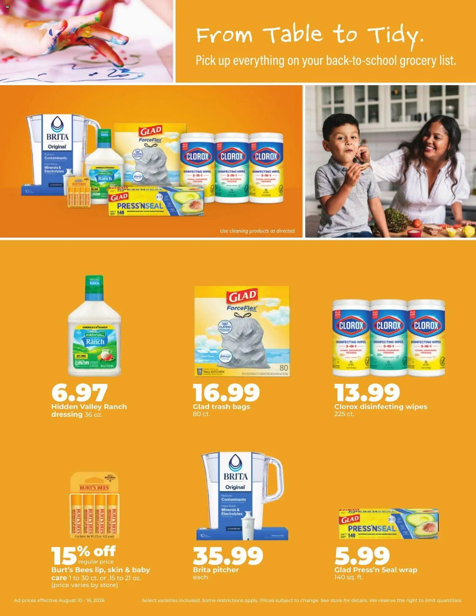 HyVee Weekly Ad - valid from 08/10/2026 | Page: 41 | Products: Table, Lip balm, Disinfecting wipes, Dressing