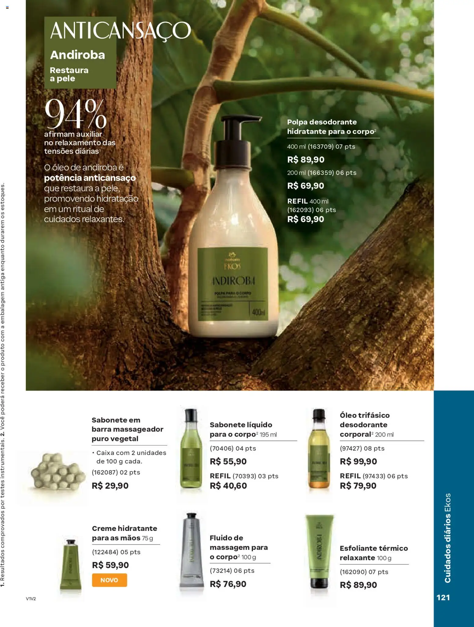 Natura Folheto - válido de 19.02.2026 | Página: 121 | Produtos: Desodorante, Sabonete, Massageador, Sabonete líquido
