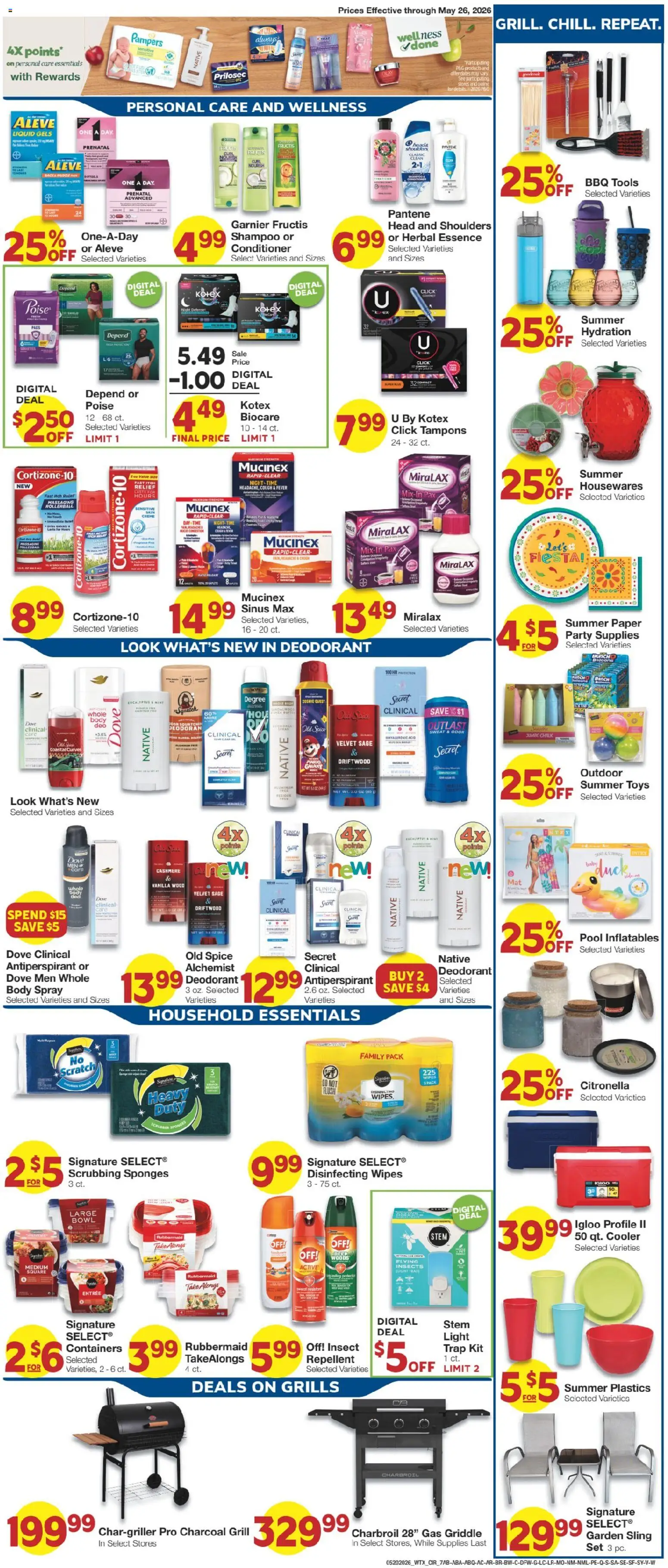United Supermarkets Weekly Ad - valid from 20.05.2026 | Page: 7 | Products: Shampoo, Deodorant, Antiperspirant, Tampons