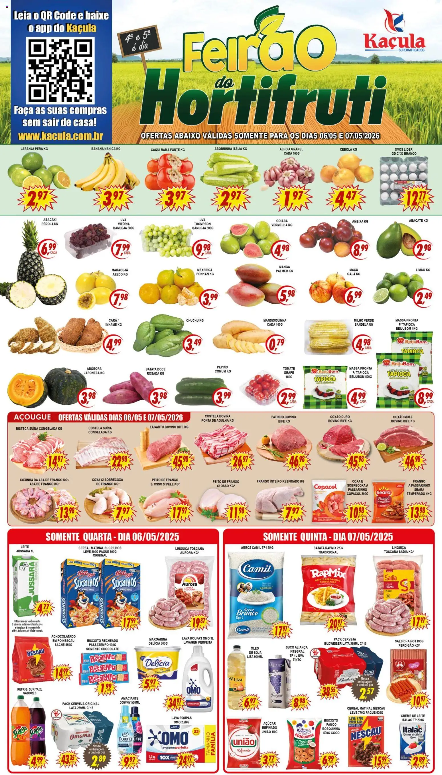 Kaçula Folheto - válido de 06.05.2026 | Página: 1 | Produtos: Chuchu, Milho verde, Biscoito recheado, Margarina