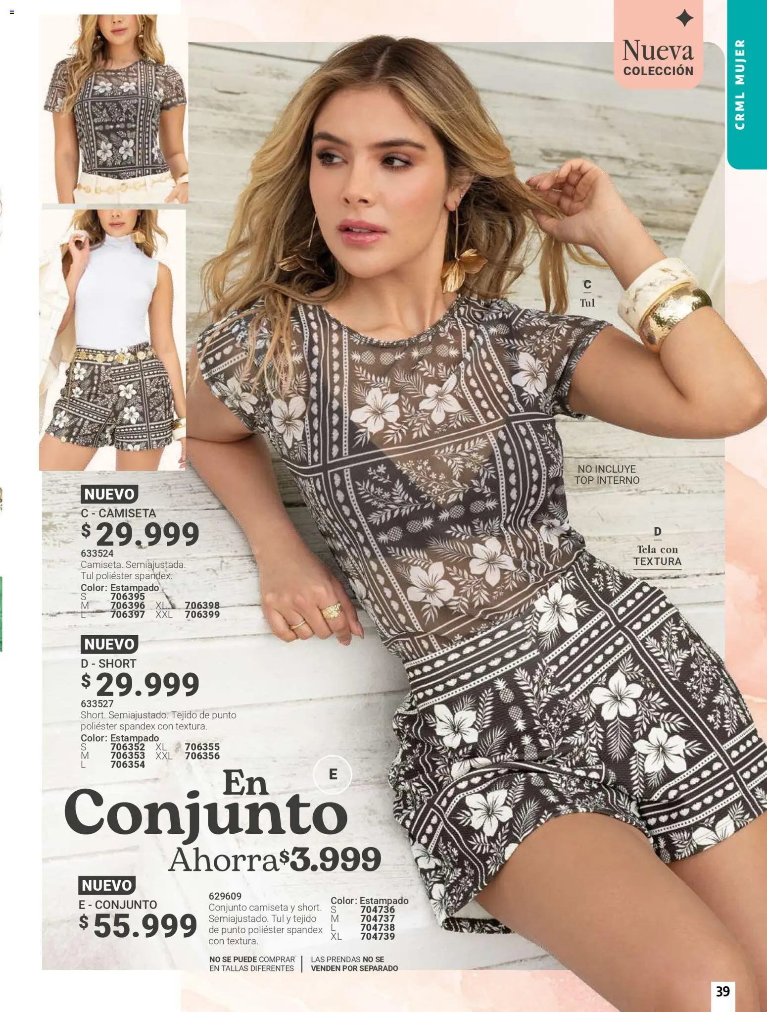 Carmel revista - valida desde el 01/04/2026 | Página: 39 | Productos: Short, Camiseta, Top, Conjunto